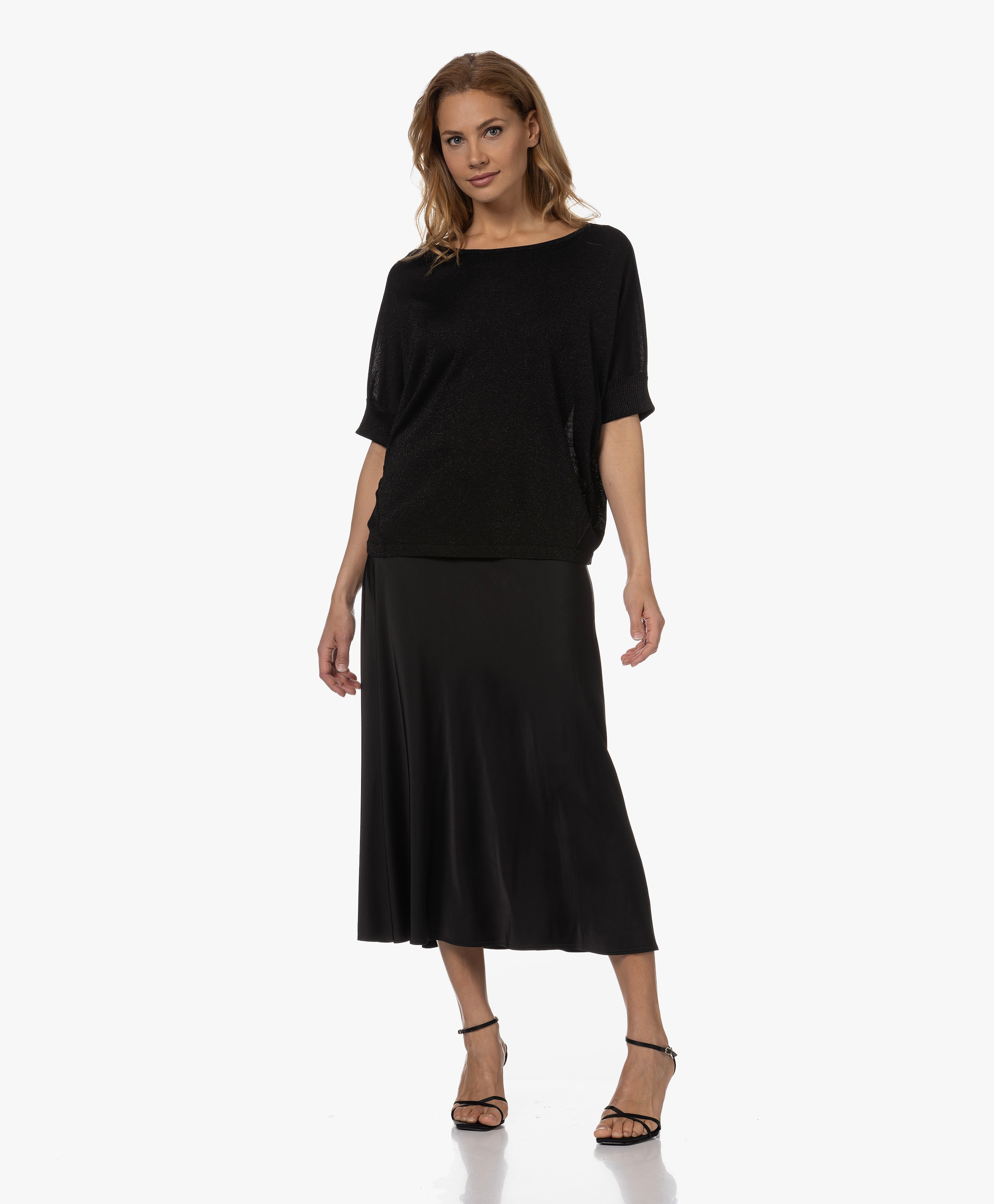 Babe Stretch Satijnen Midi Rok