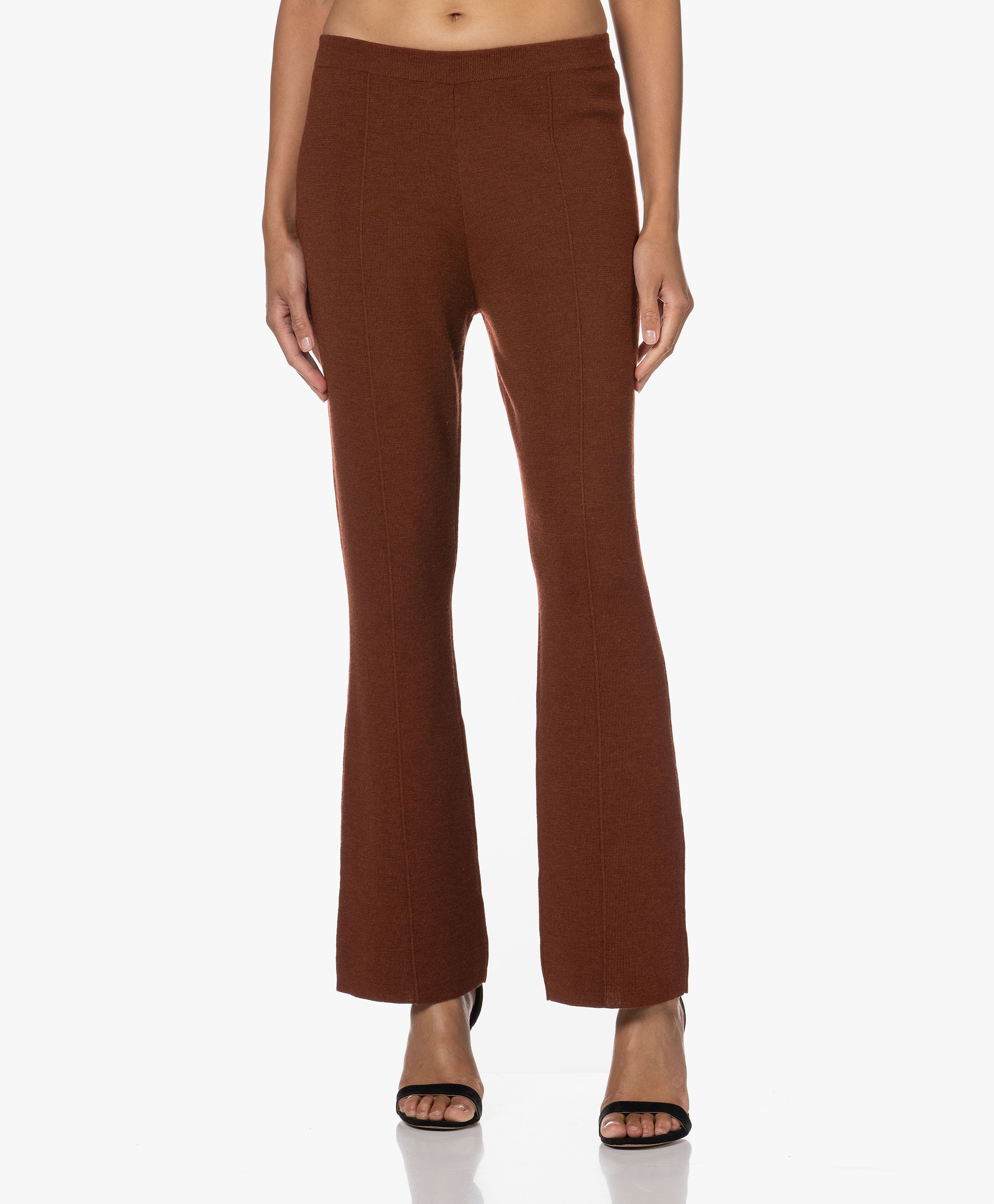 Merinowollen Gebreide Flared Broek