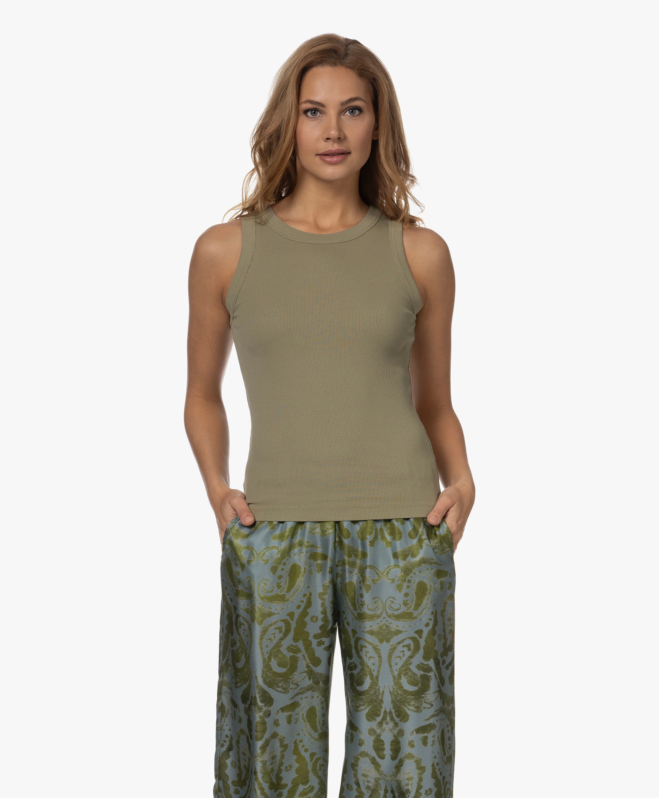 Olina Katoenen Rib Jersey Tanktop