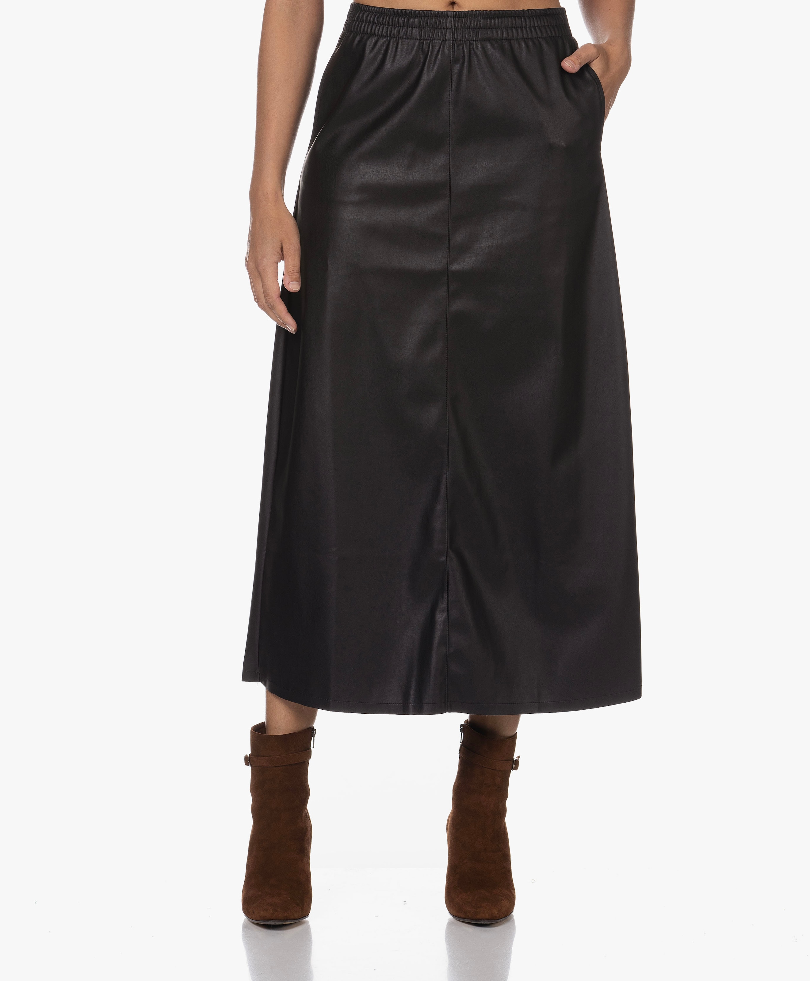 Konomi Vegan Leather Long Skirt