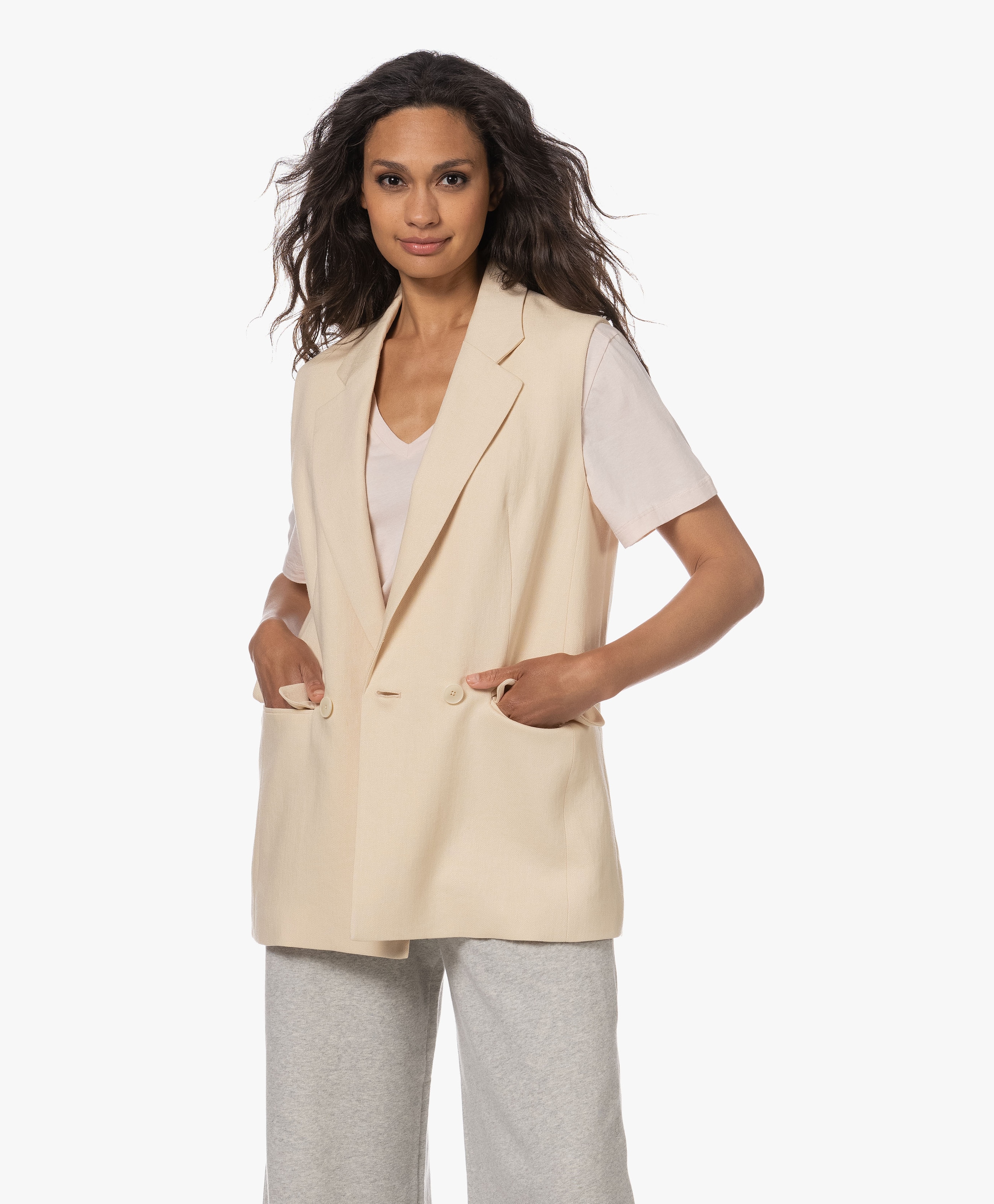 Hainault Double-Breasted Linnenmix Gilet