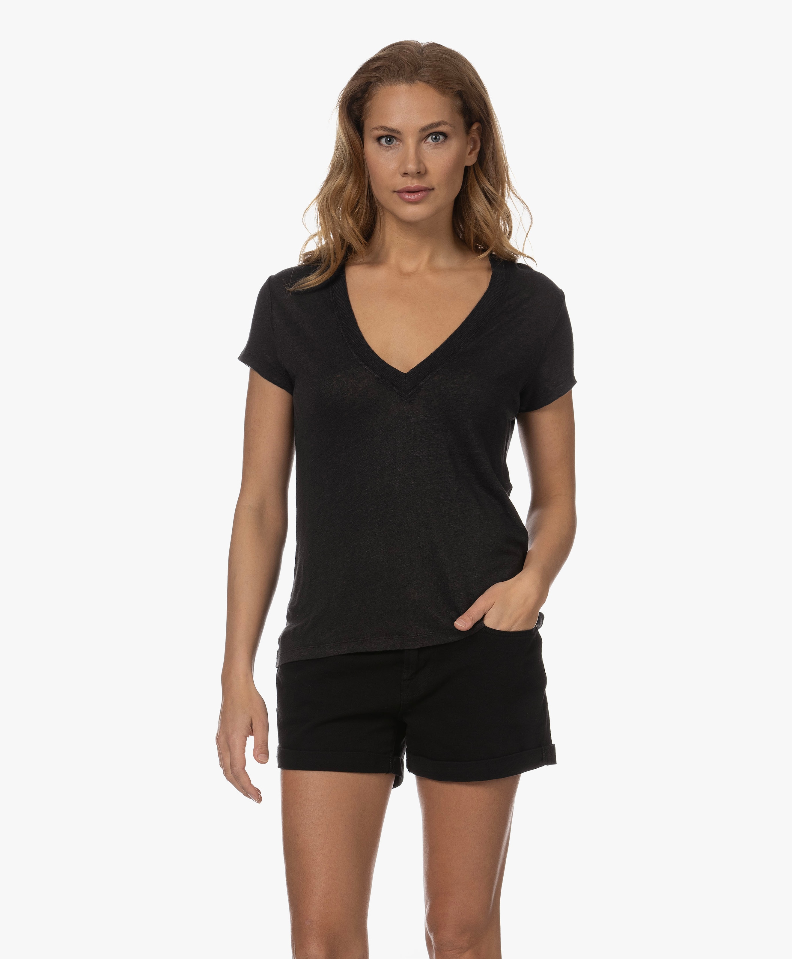 Rodeo Linnen V-hals T-shirt
