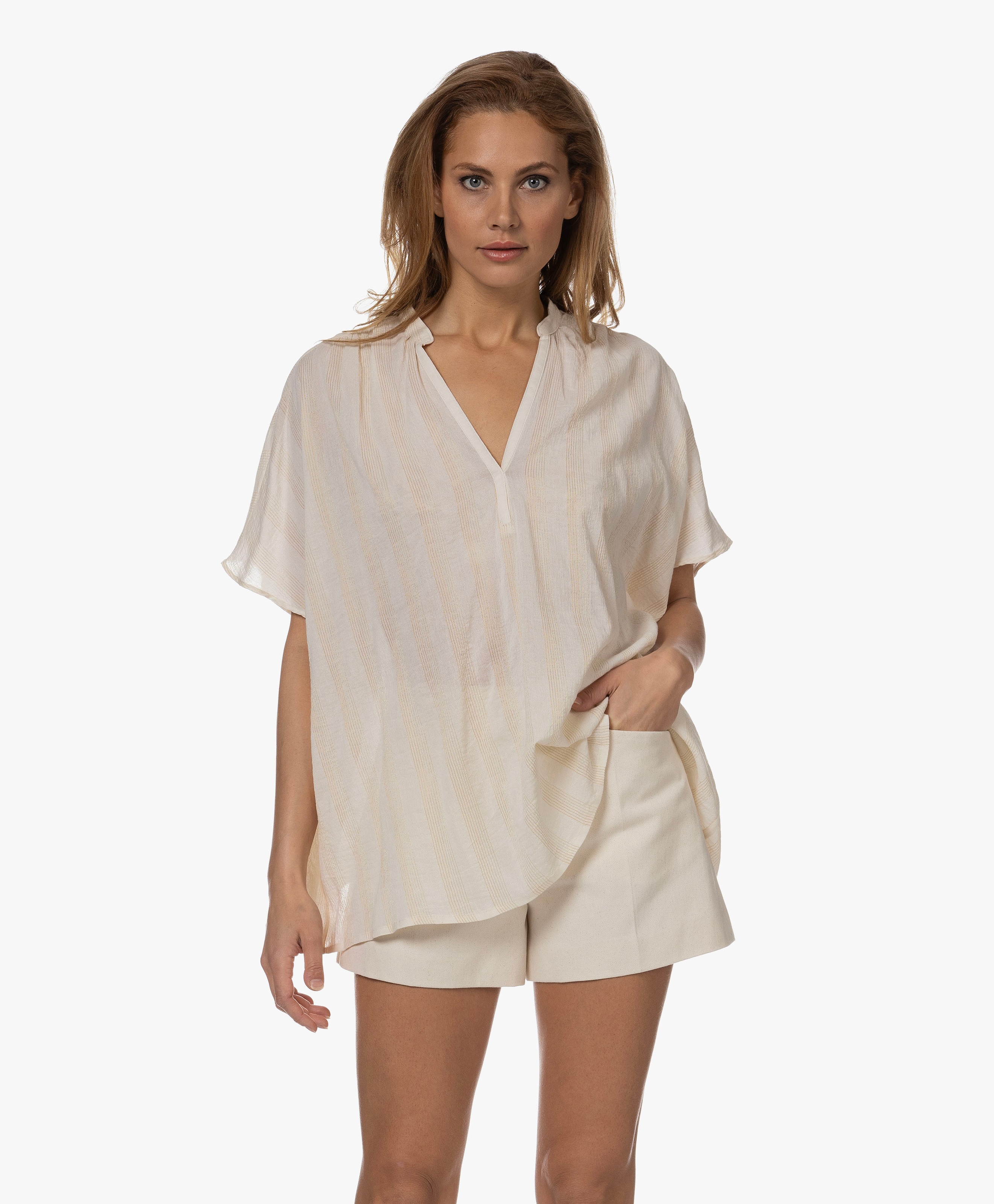 Tizia Voile Gestreepte Blouse