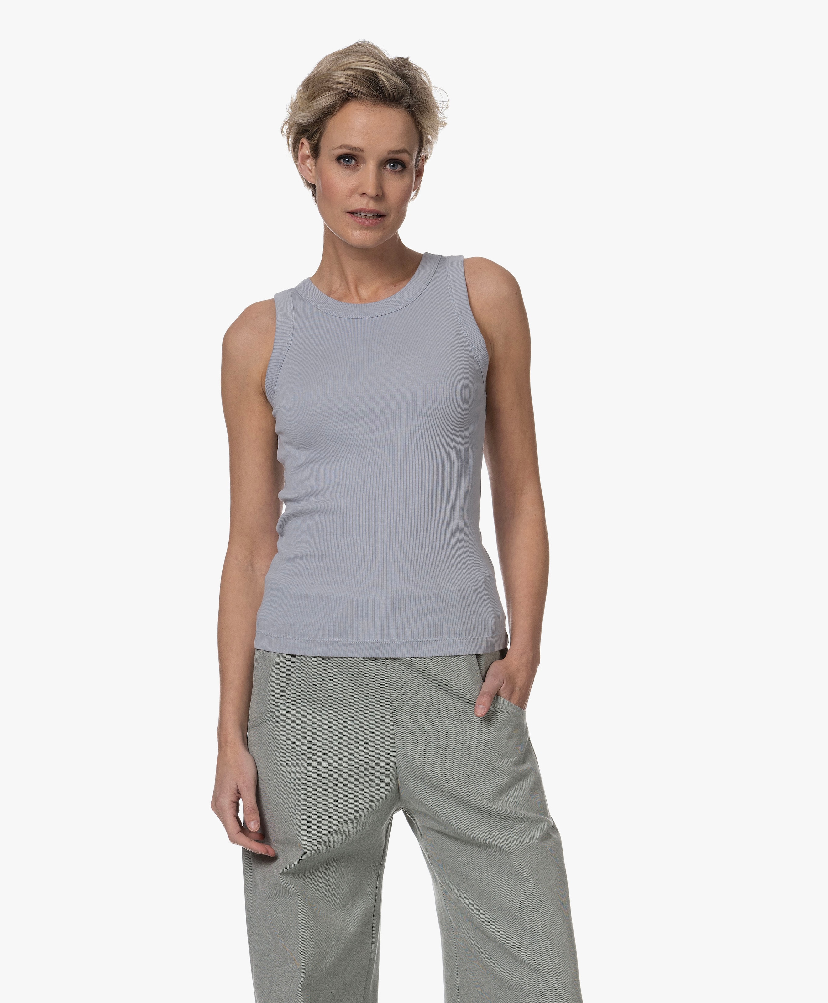 Olina Katoenen Rib Jersey Tanktop