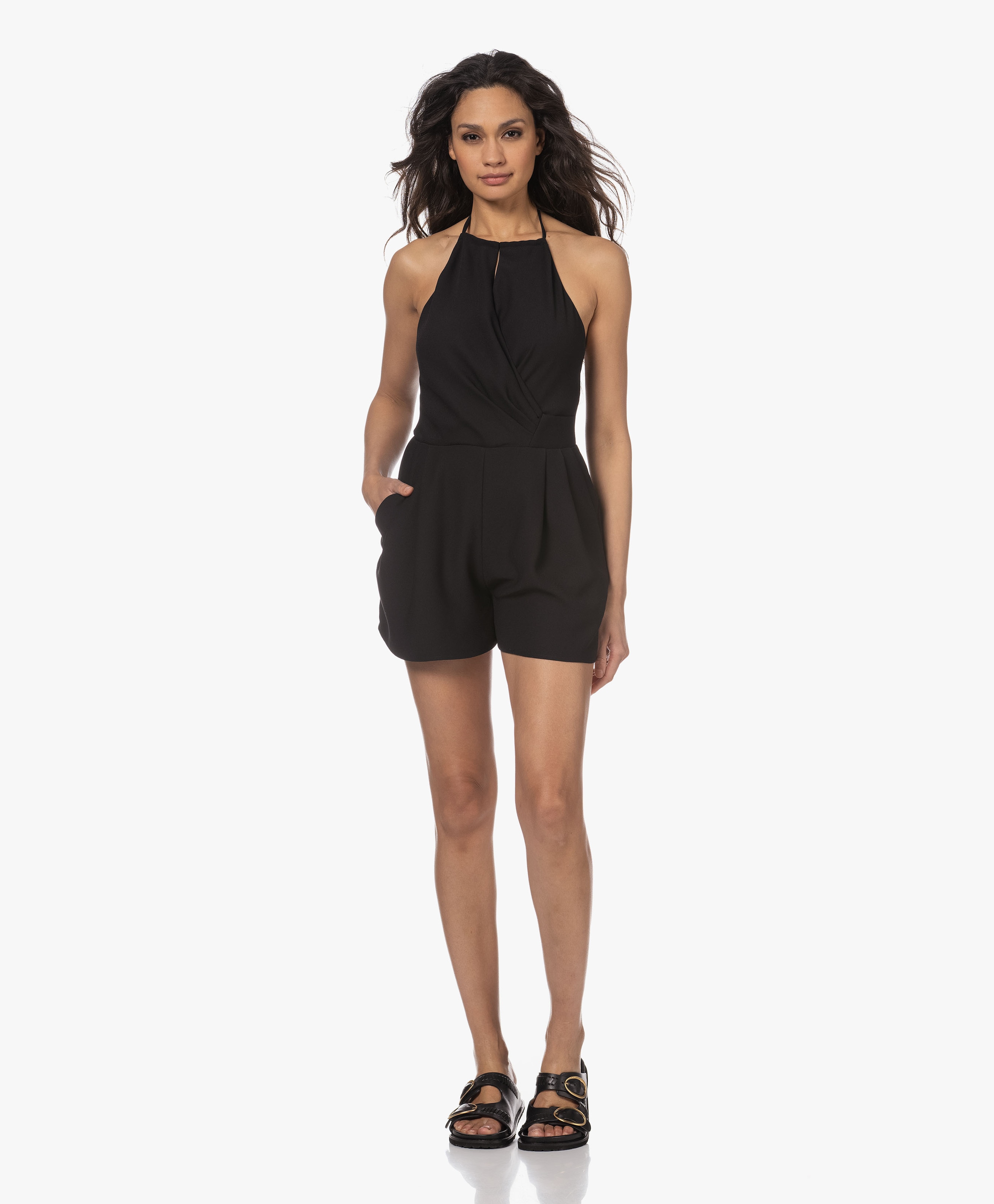 Pobea Crepe Halter Neck Playsuit