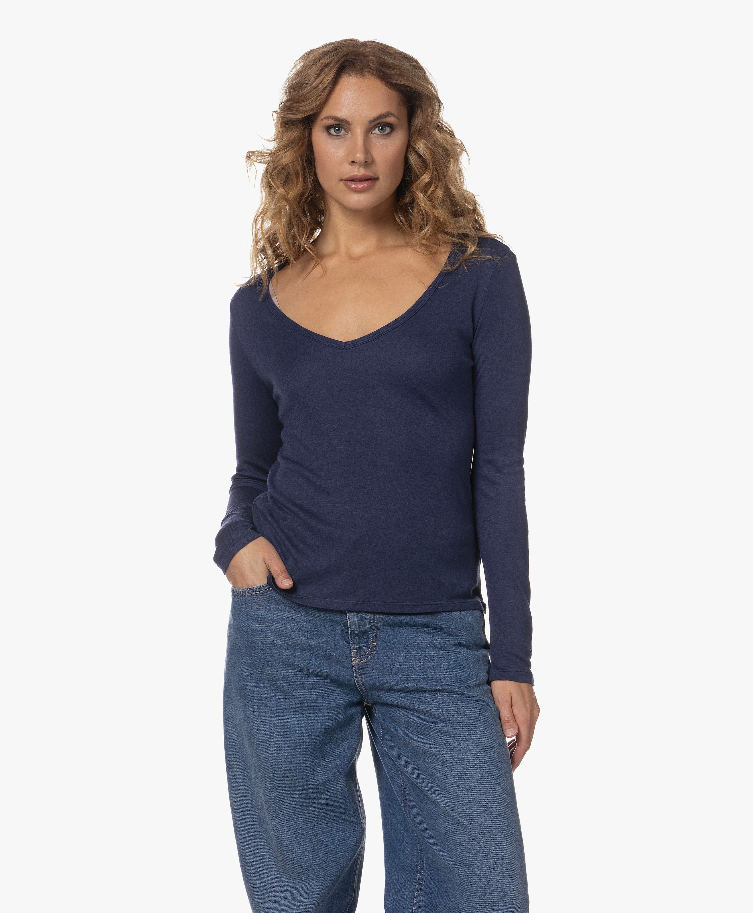 V-hals Cashmere Longsleeve