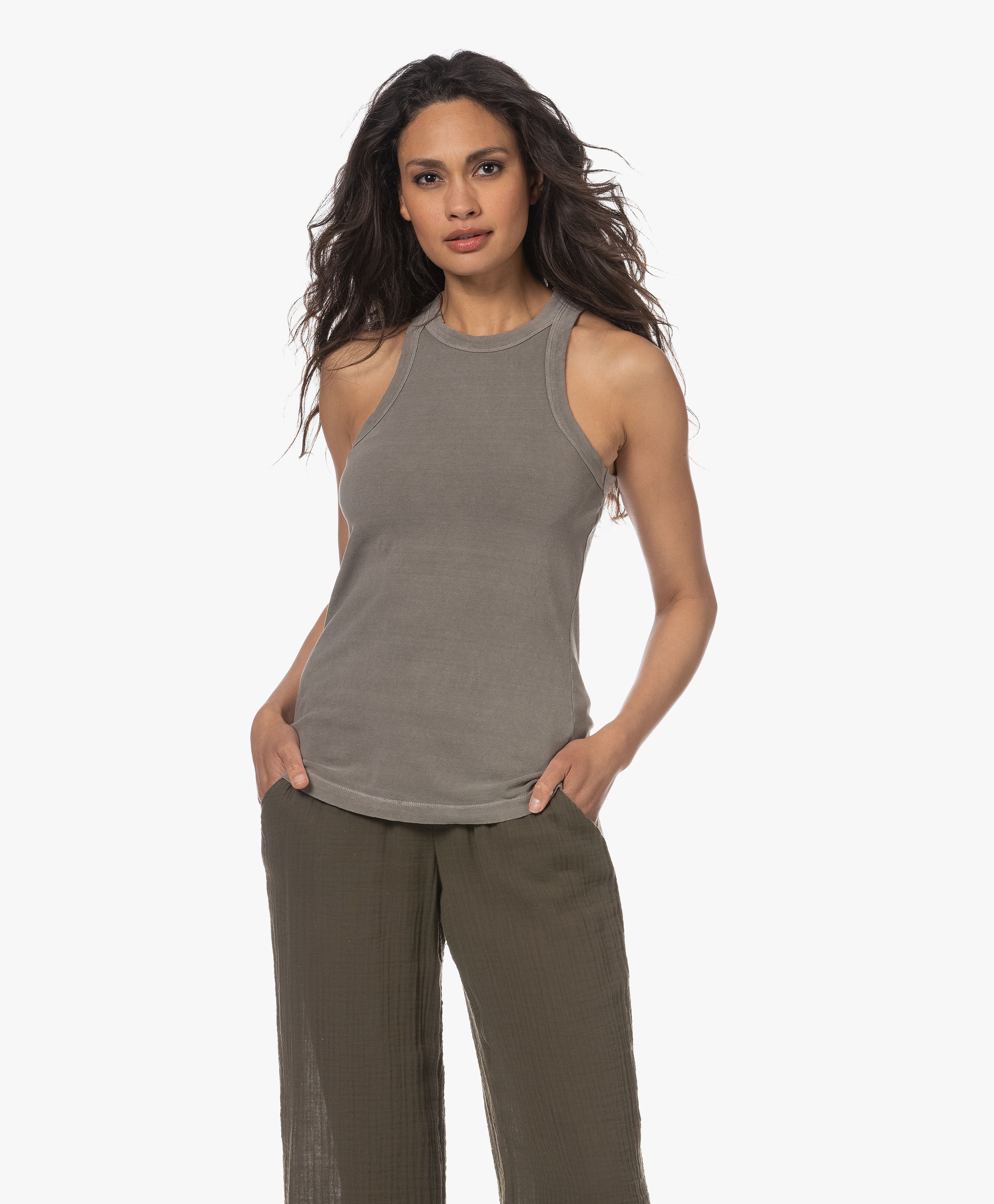 Brushed Jersey Cutaway Tanktop
