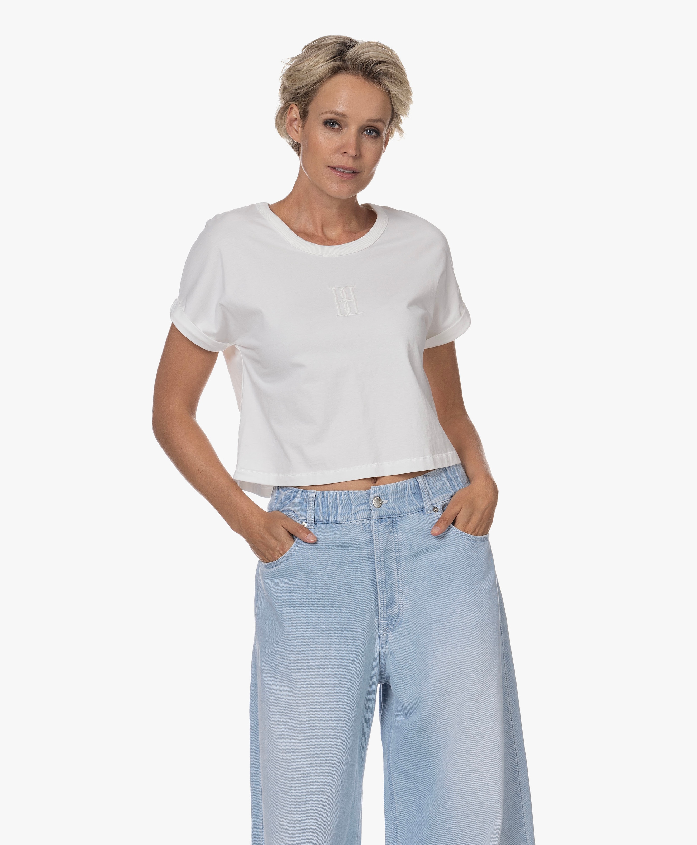 Hedalia Cropped Monogram T-shirt