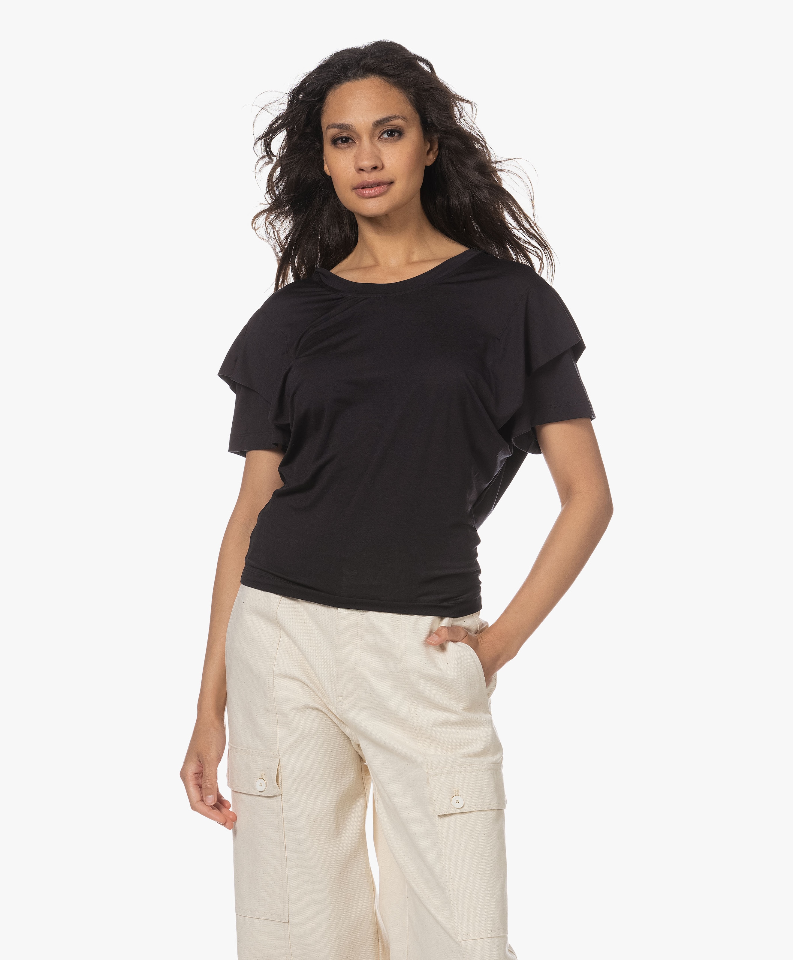 Hevata Lyocell-Zijde T-shirt met Lage Rug