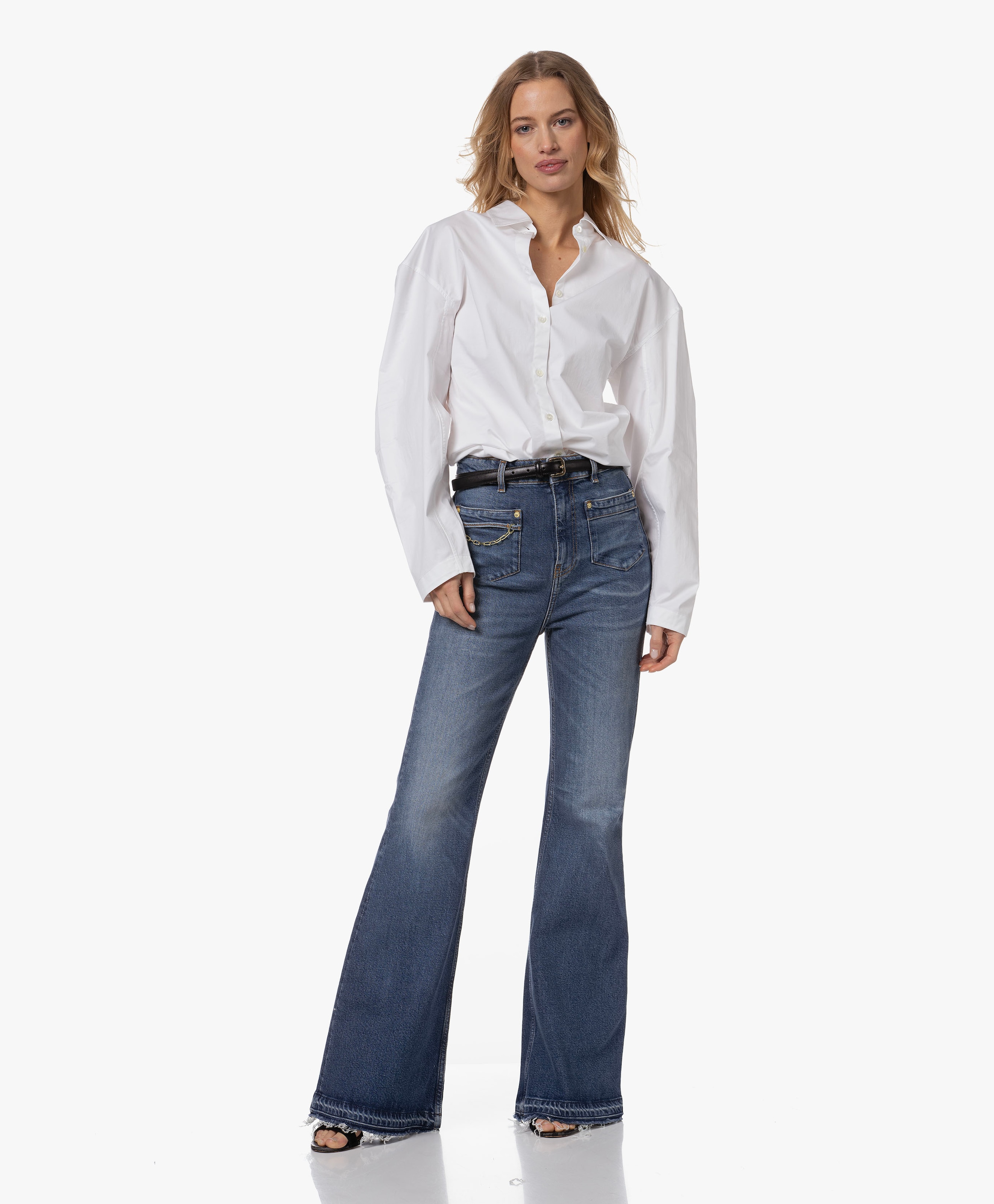Overhemdblouse met Plooidetail
