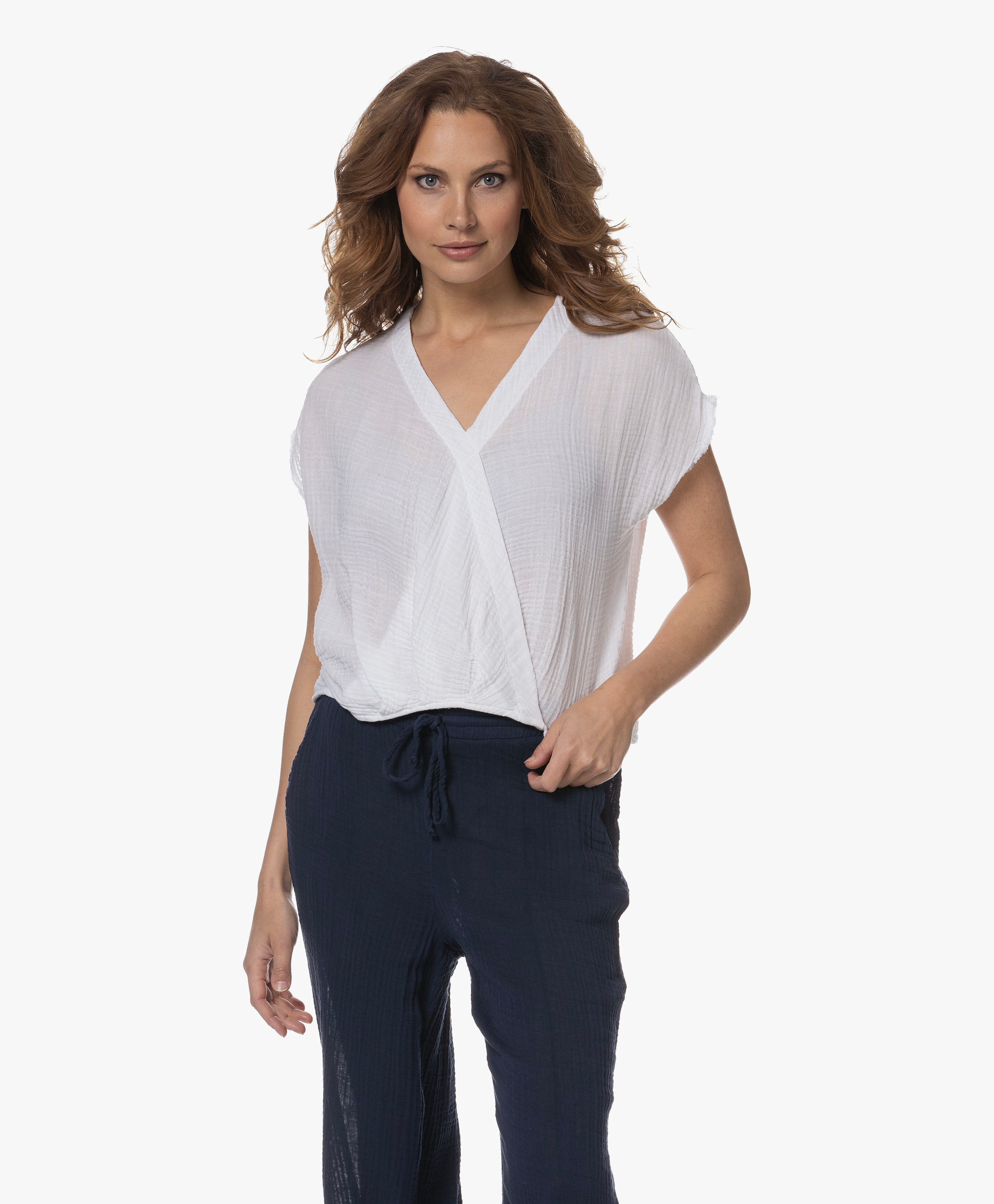 Evie Faux Wrap Blouse Top