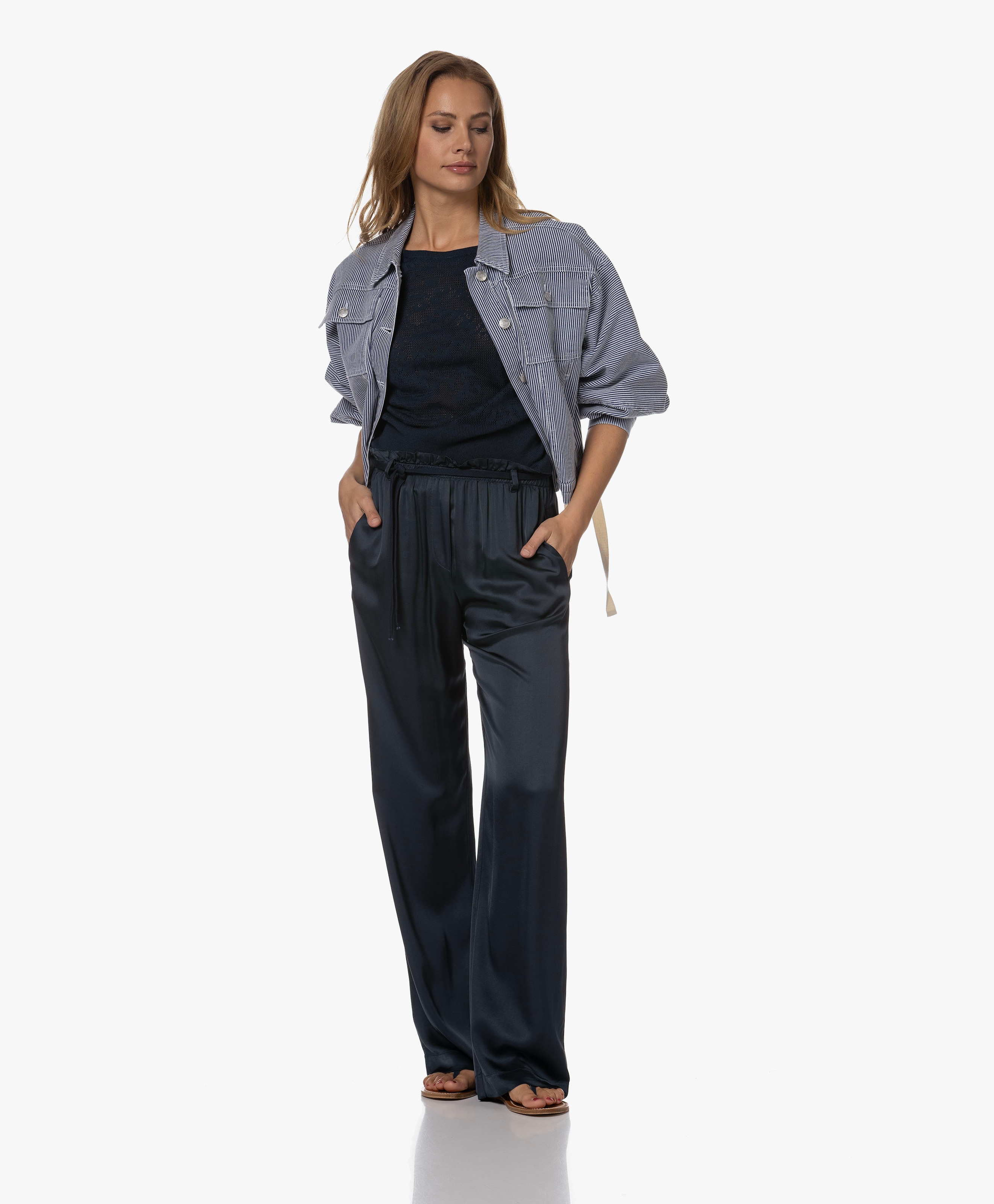 Famke Striped Denim Jacket