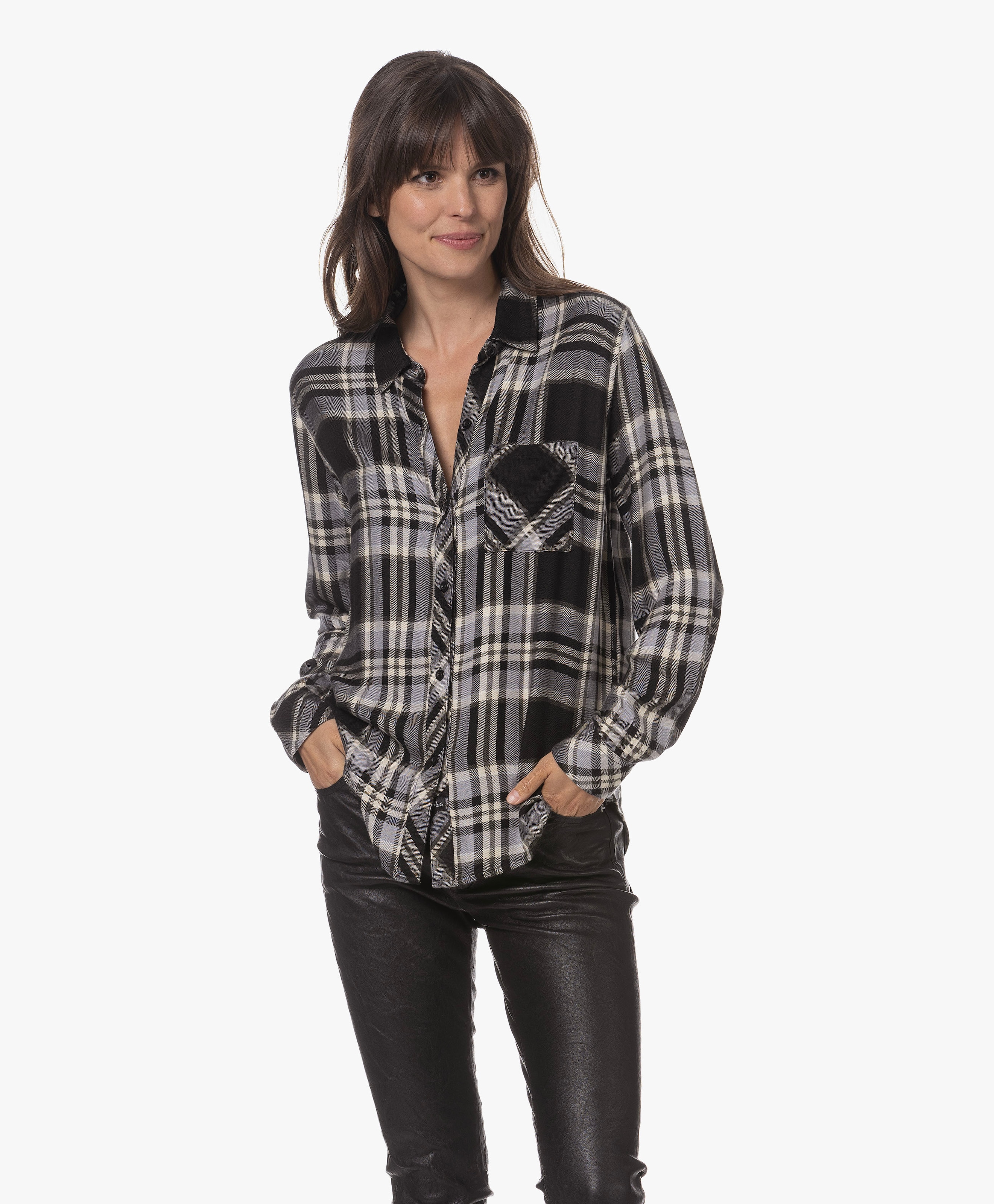 Hunter Checkered Viscose Blouse