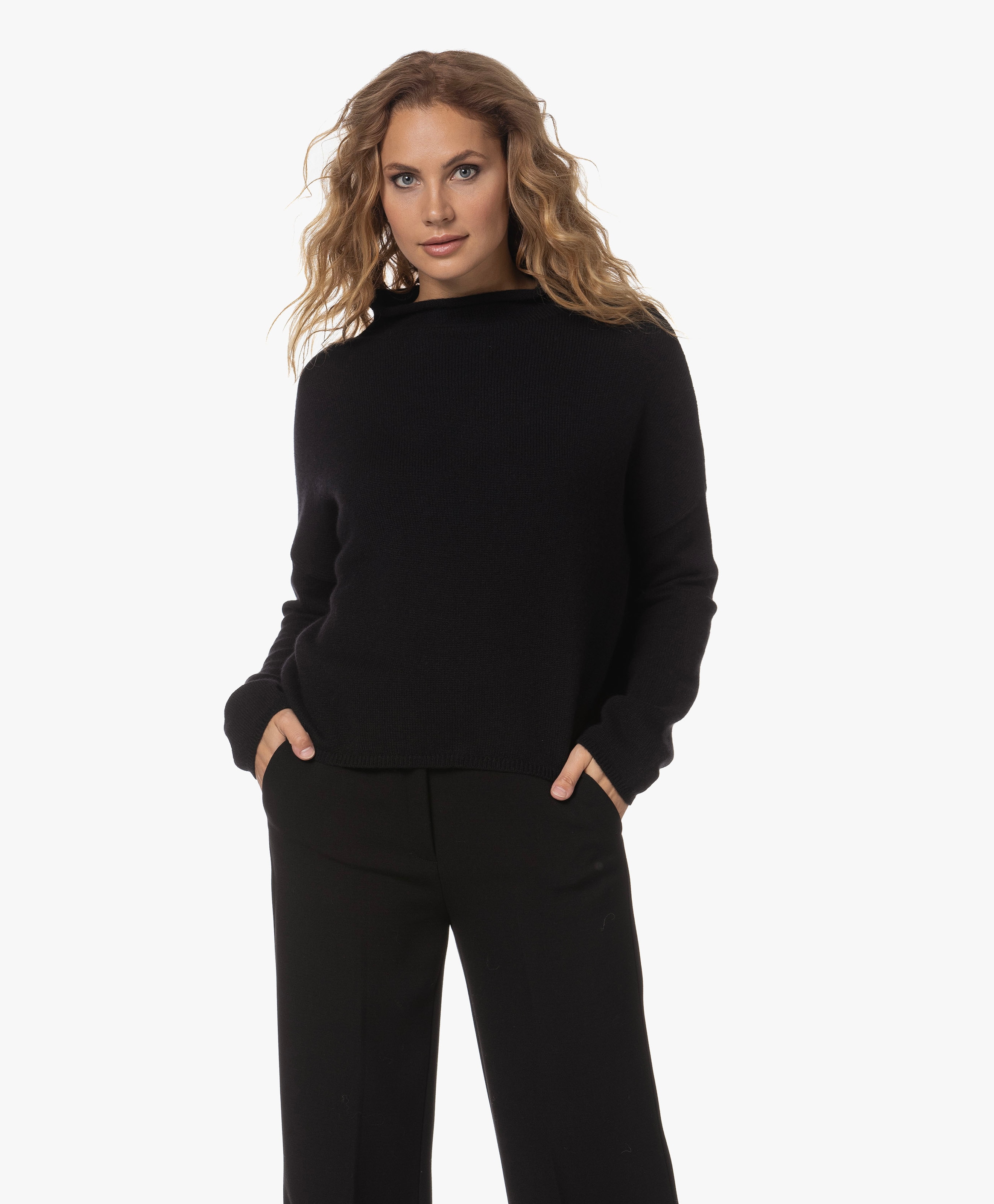 Sandy Cashmere Trechterhals Trui