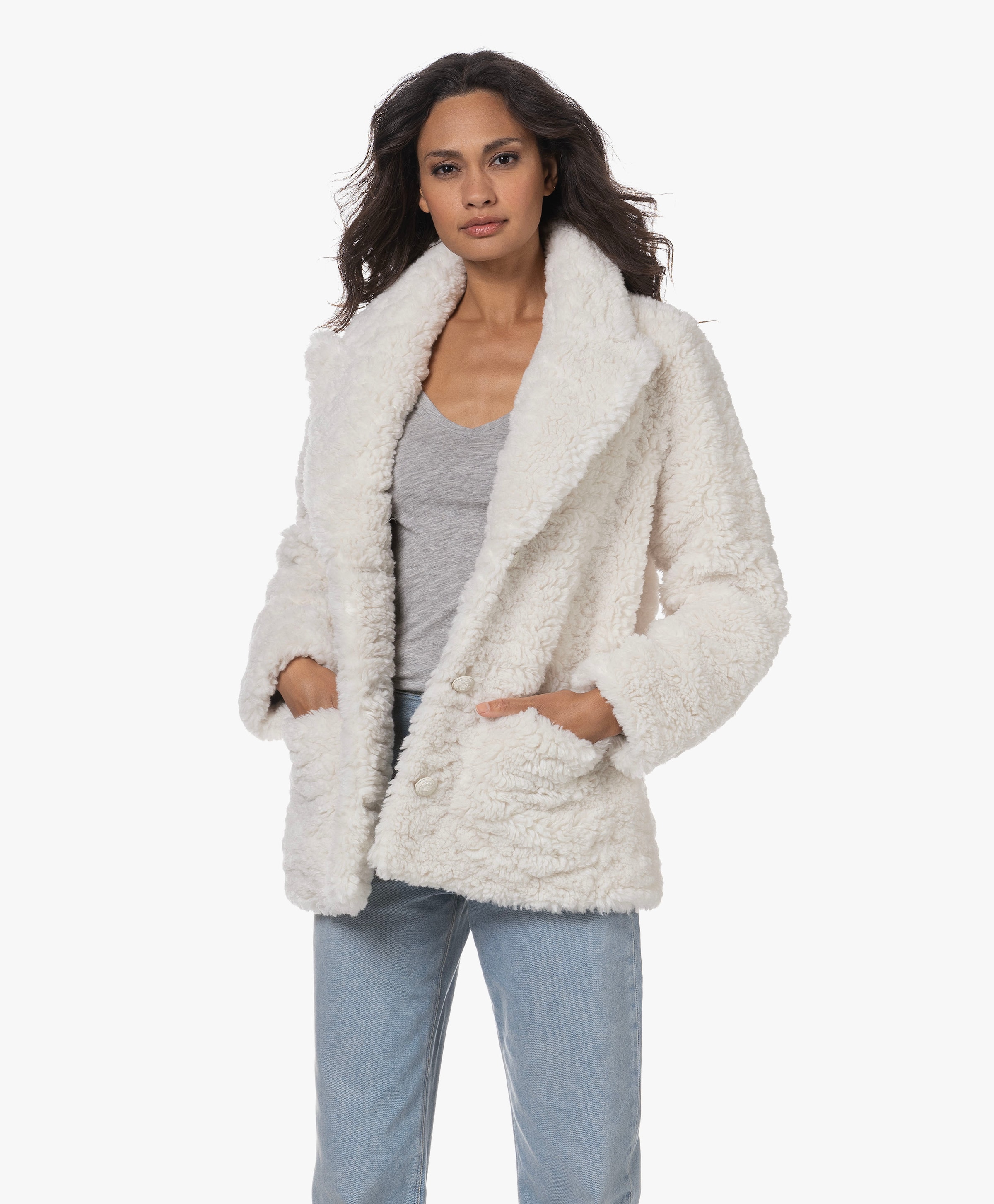 Fleur Soft Curly Faux Fur Coat