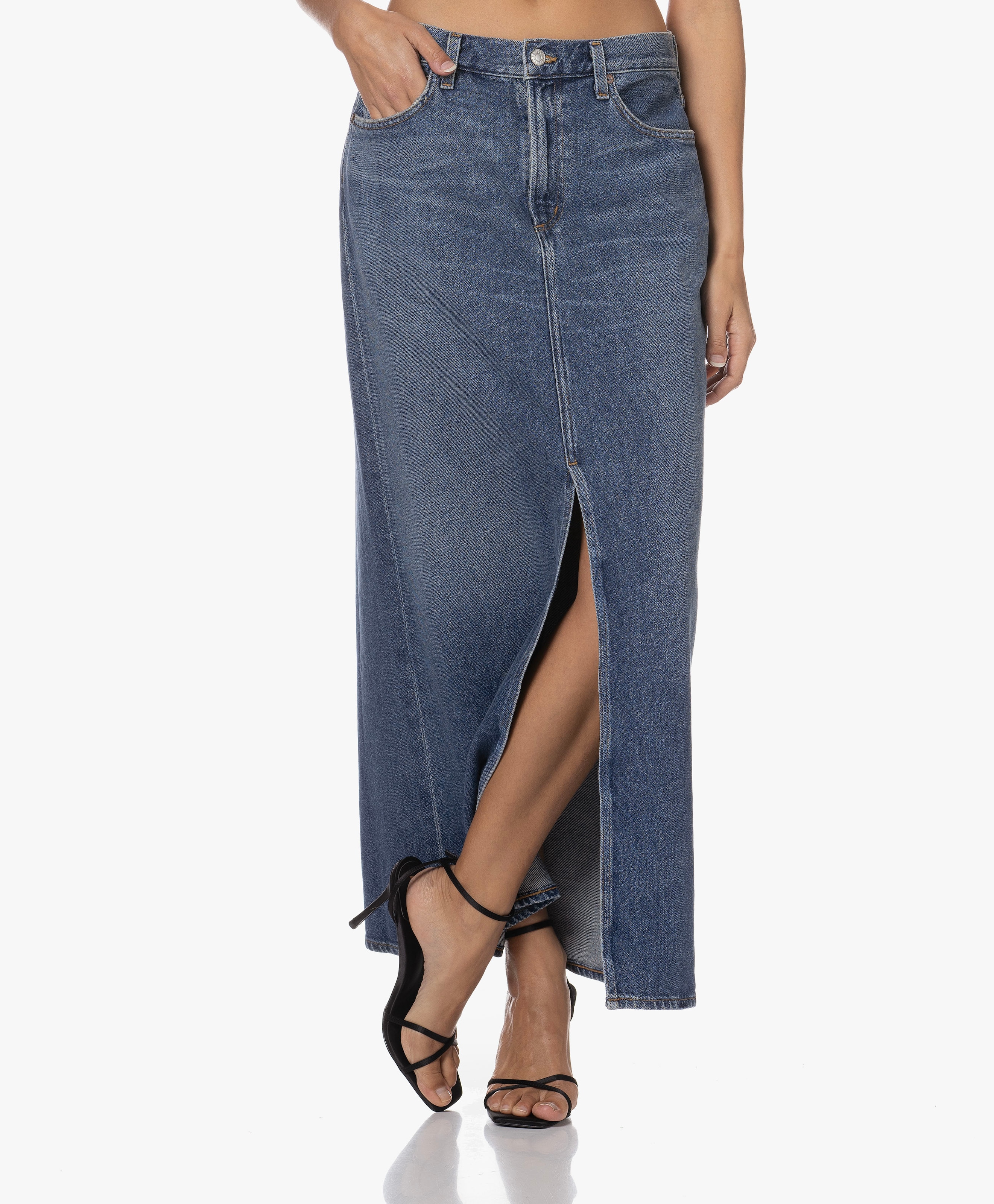 Leif Denim Maxi Rok met Split