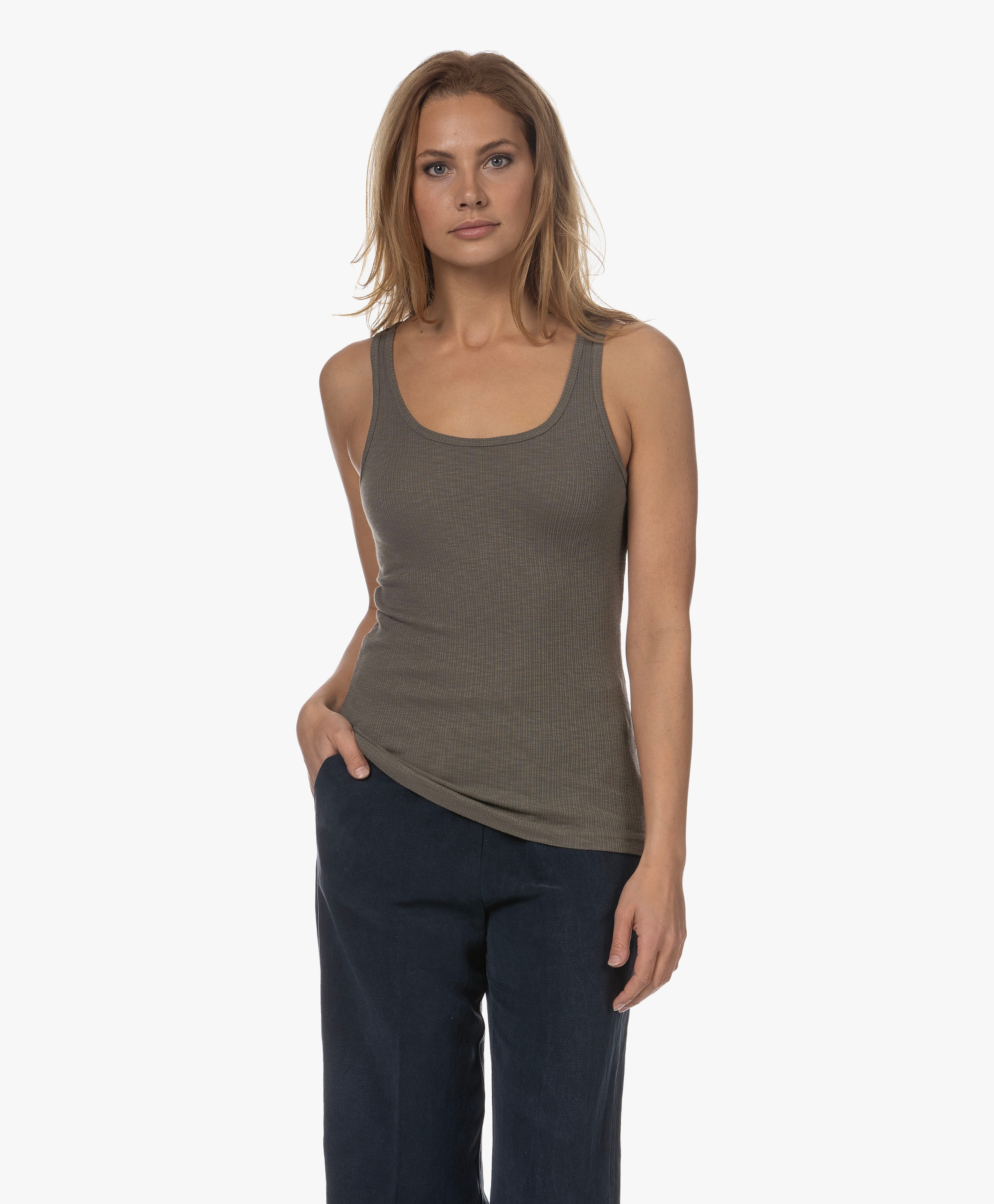 Mia Ribbed Jersey Tank
