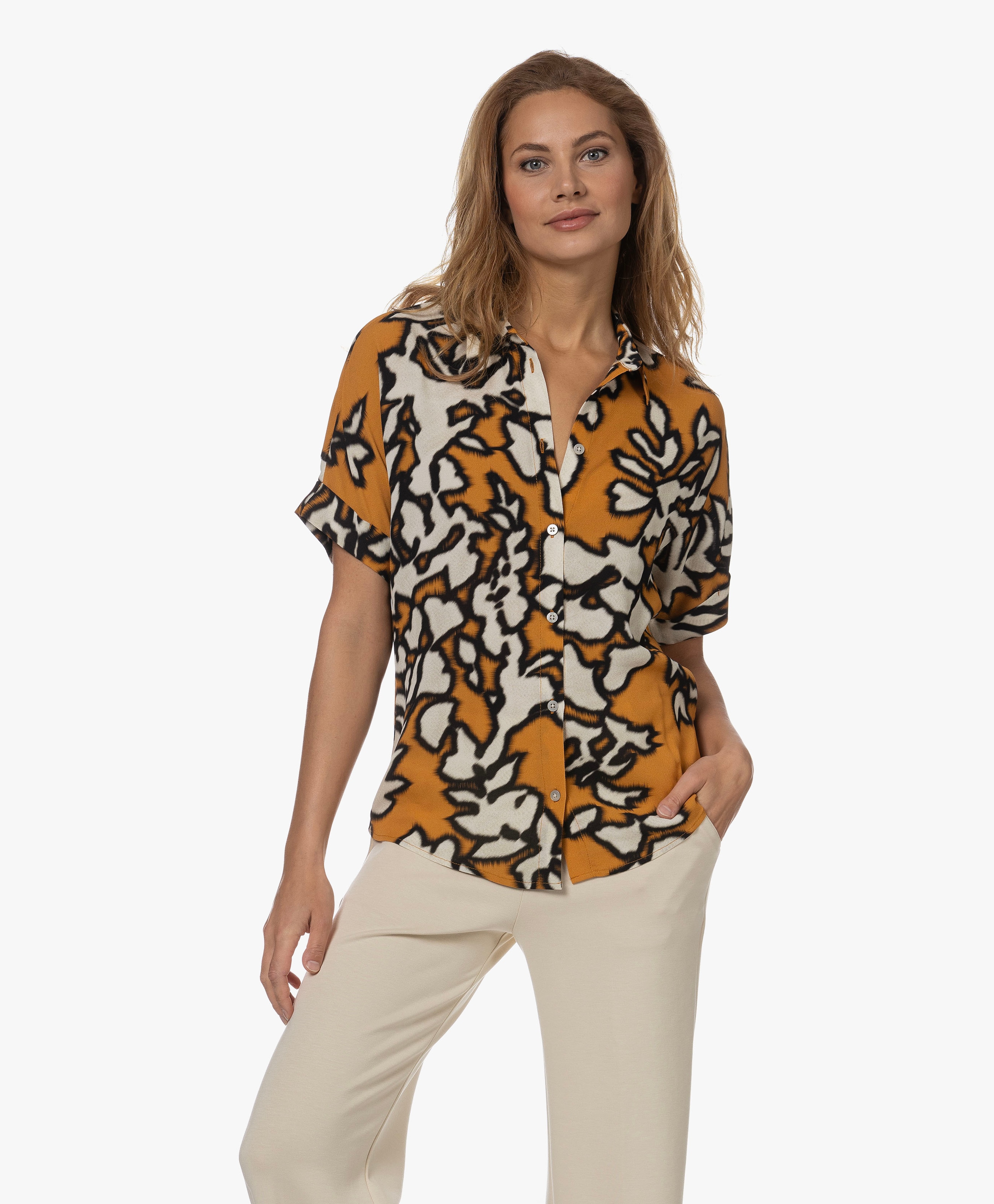 Guus Geprinte Blouse