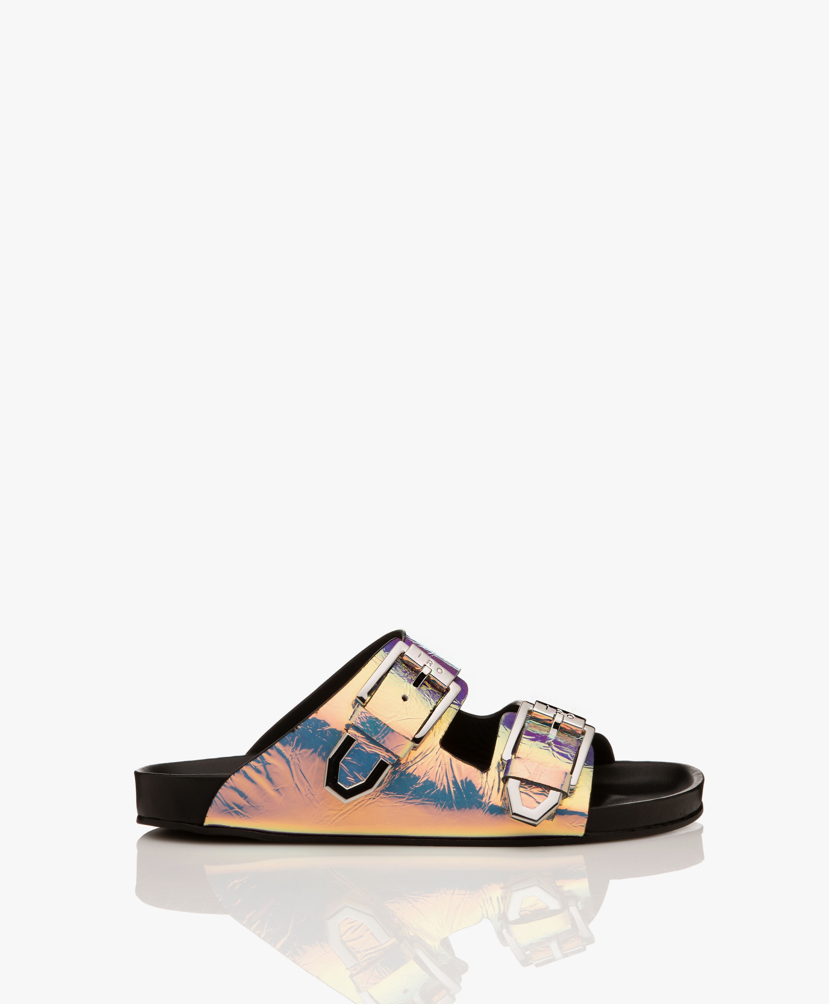 Billie Holographic Sandals with Metal Buckle