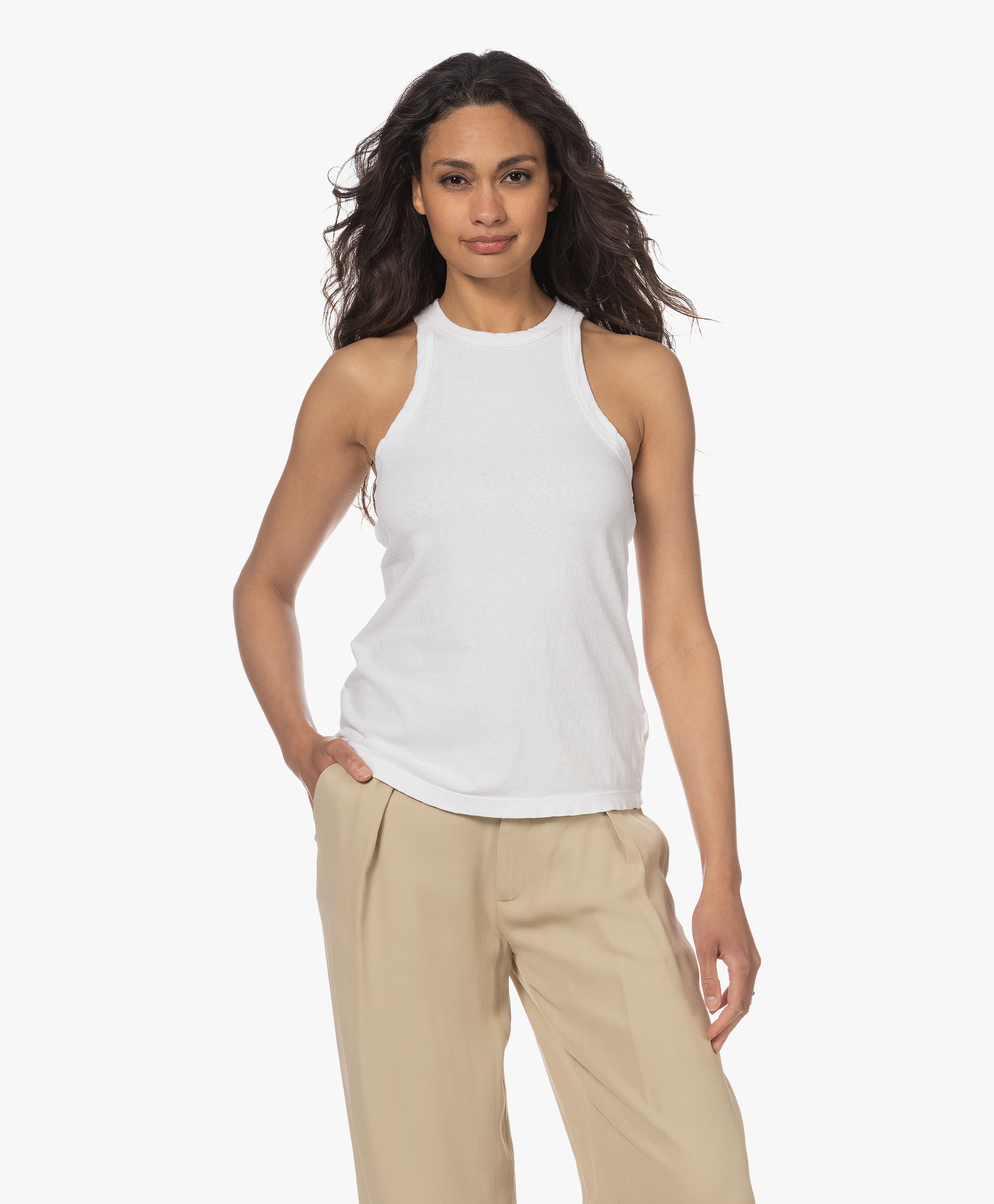 Brushed Jersey Cutaway Tanktop