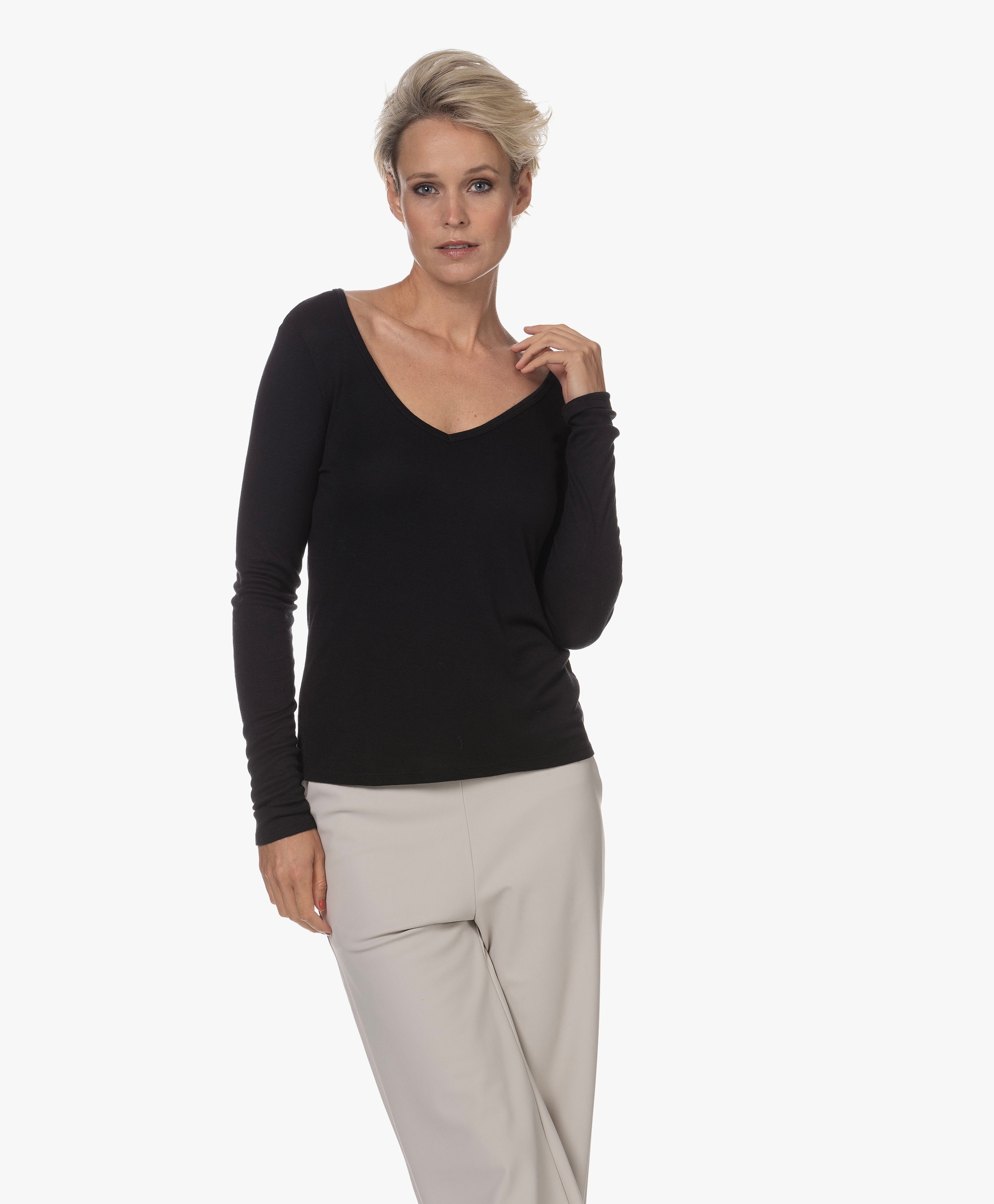 V-hals Cashmere Longesleeve