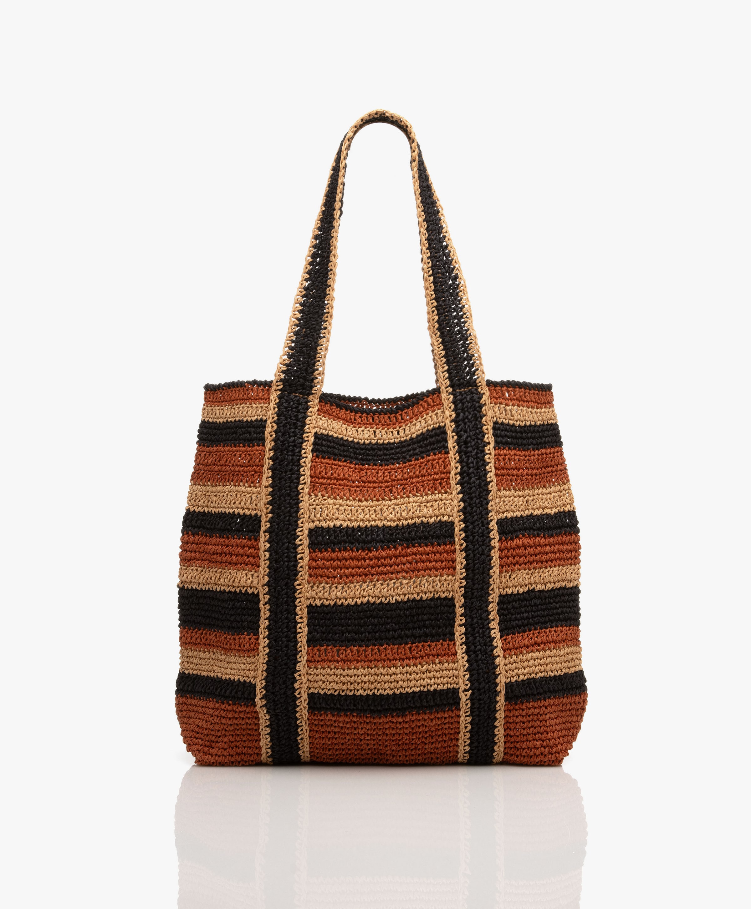 Cabas Pm Striped Raphia Bag