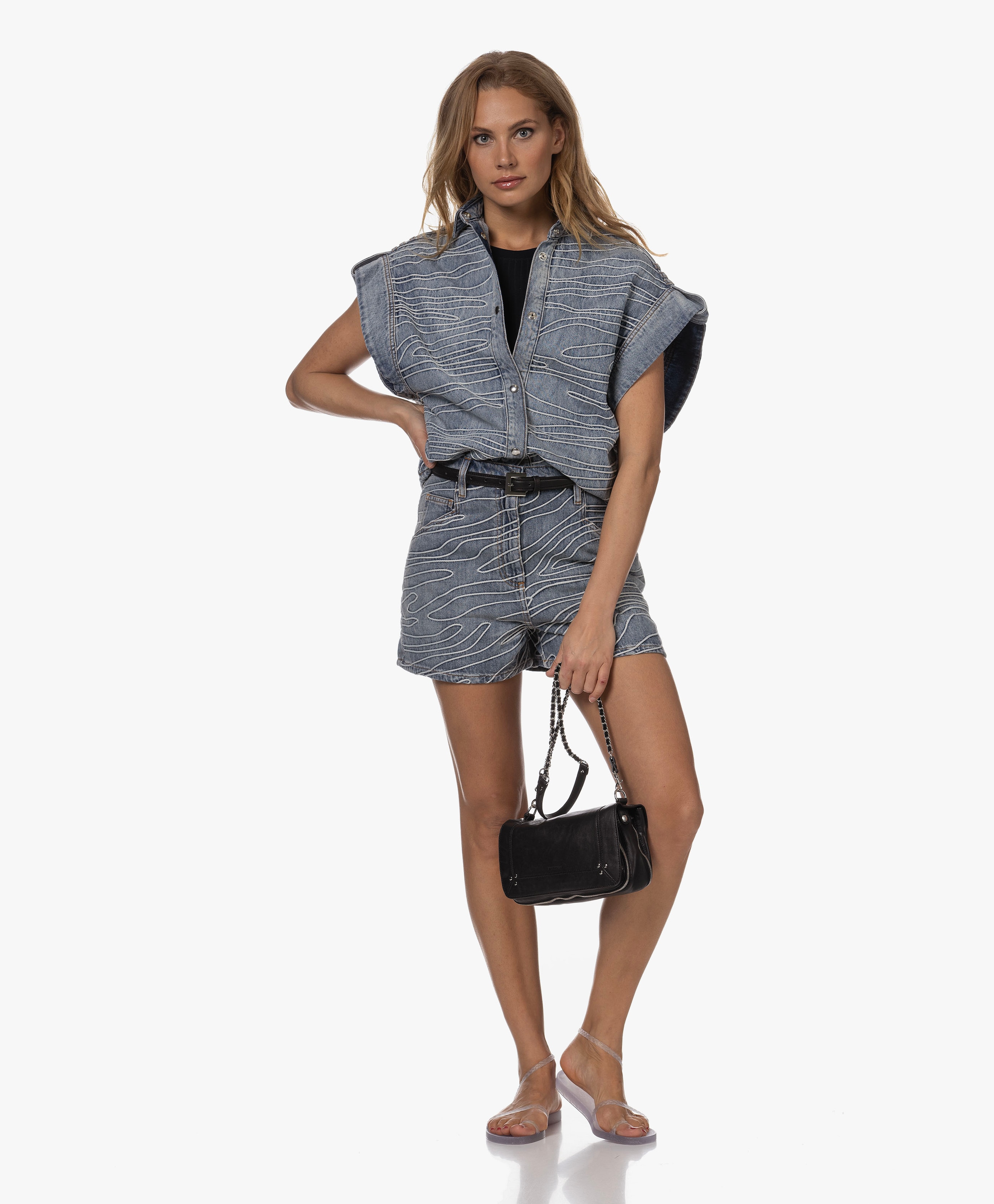 Valentina Embroidered Denim Overshirt