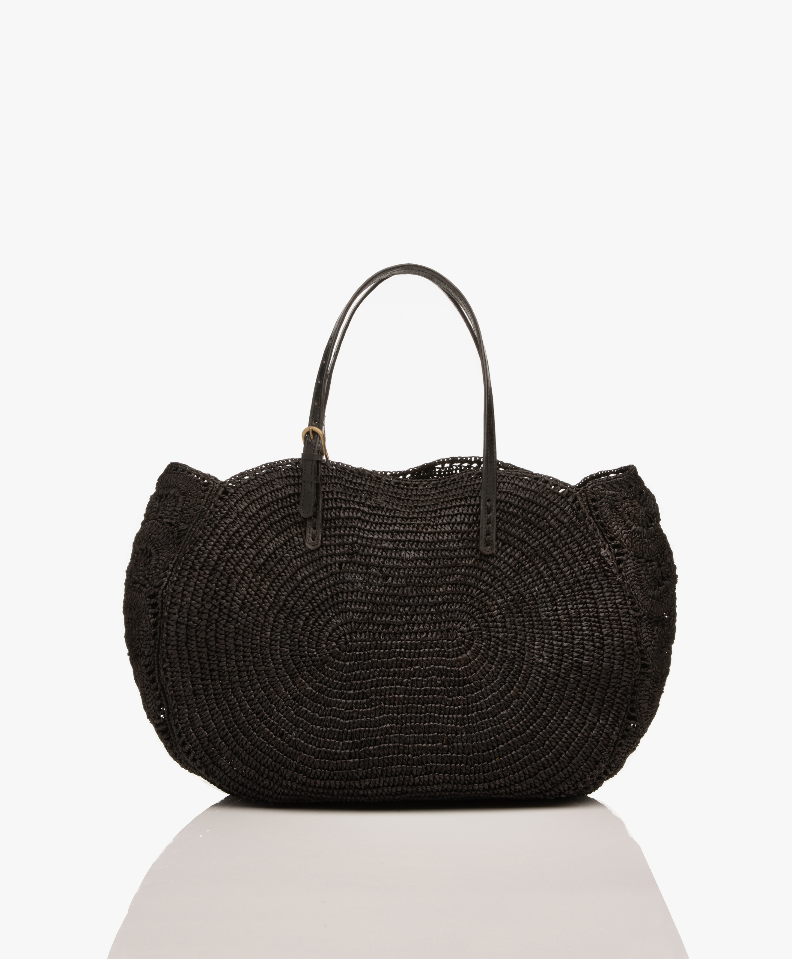 Nell XL Raffia Schoudertas