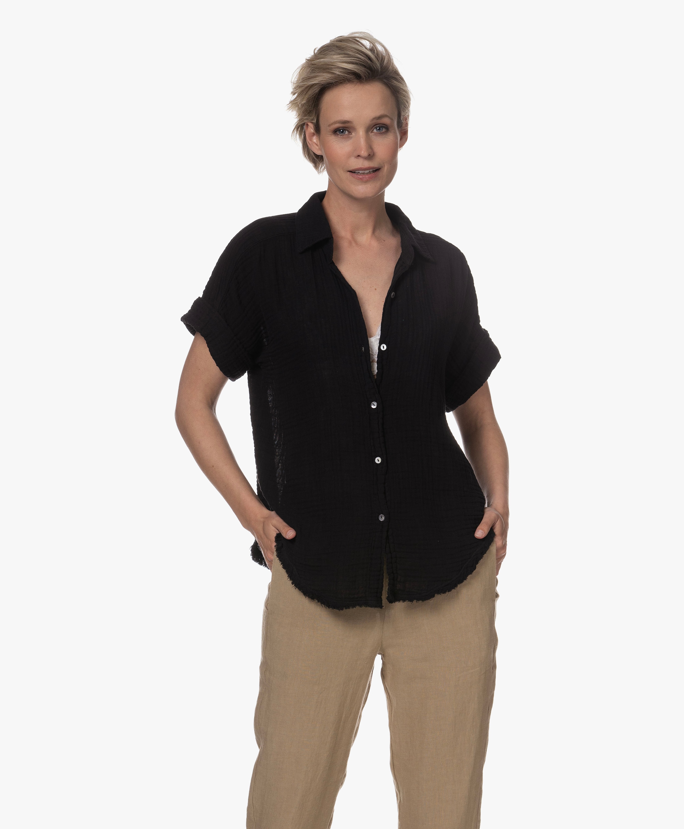 Bailey Mousseline Korte Mouwen Blouse
