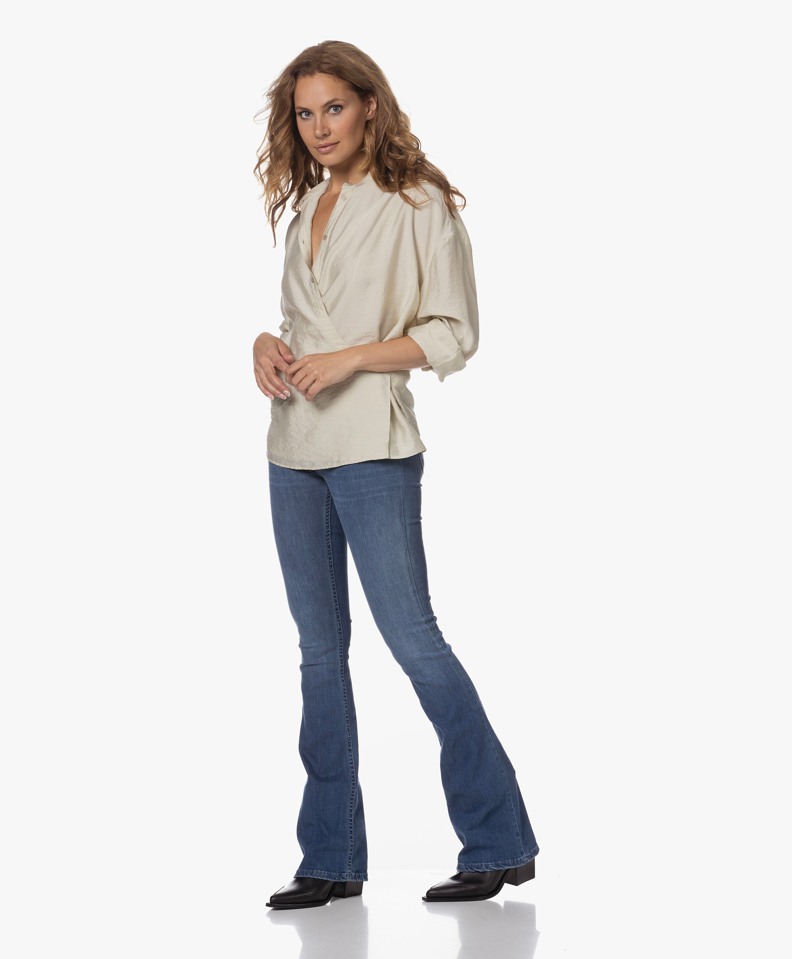 Crinkle Wrap Blouse