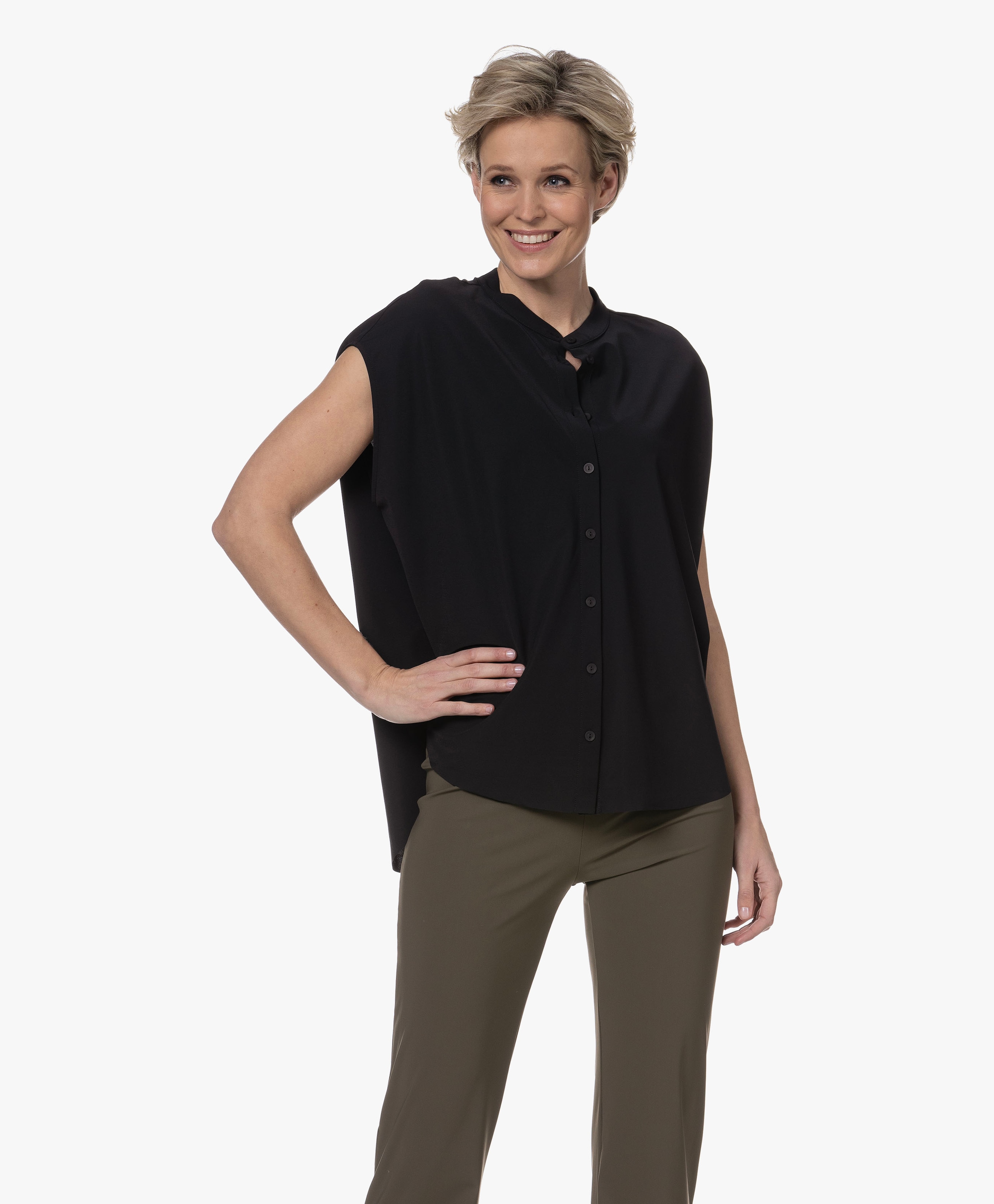 Tokiko Travel Jersey Blouse met Korte Mouw