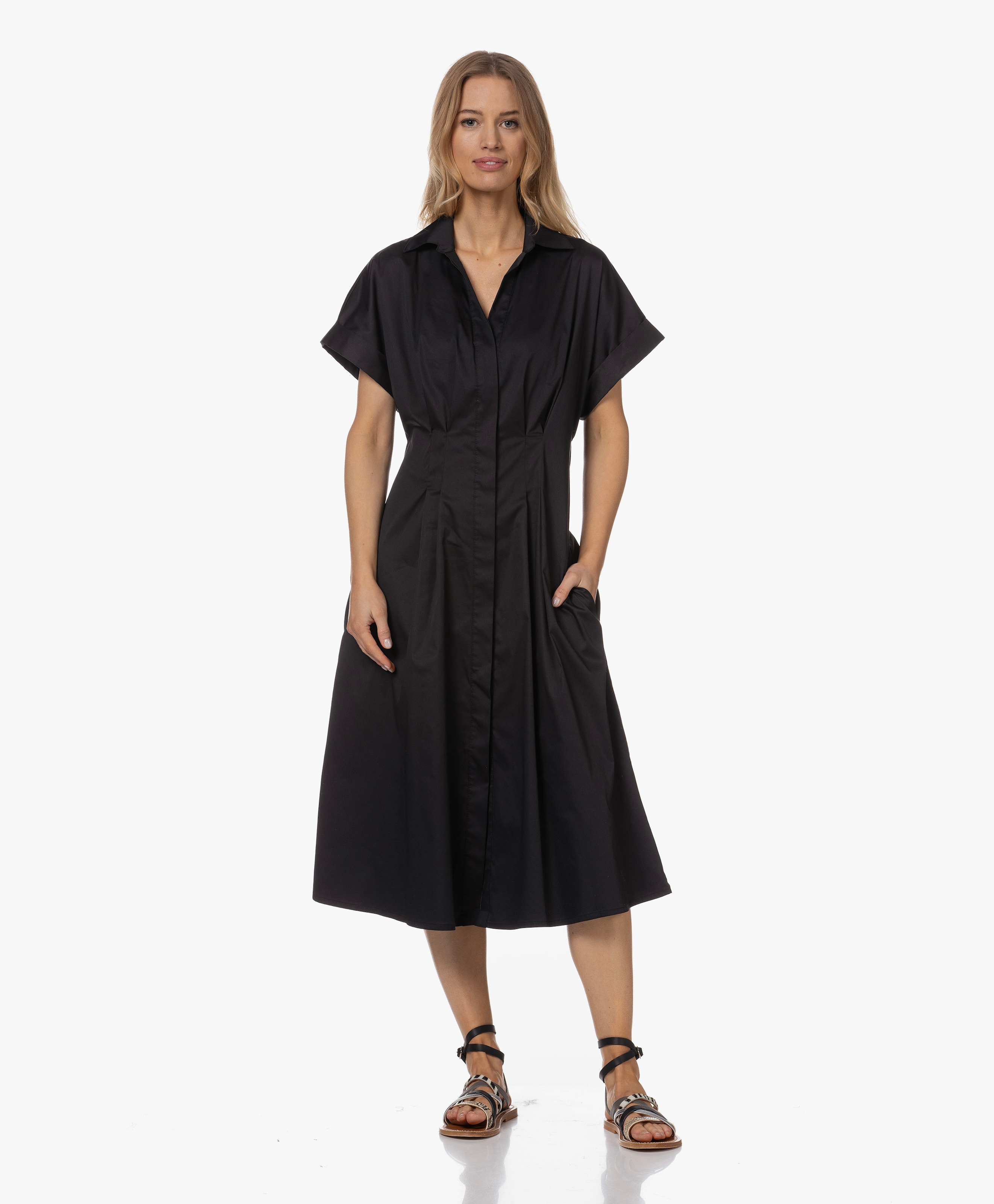 Geplooide Midi Jurk
