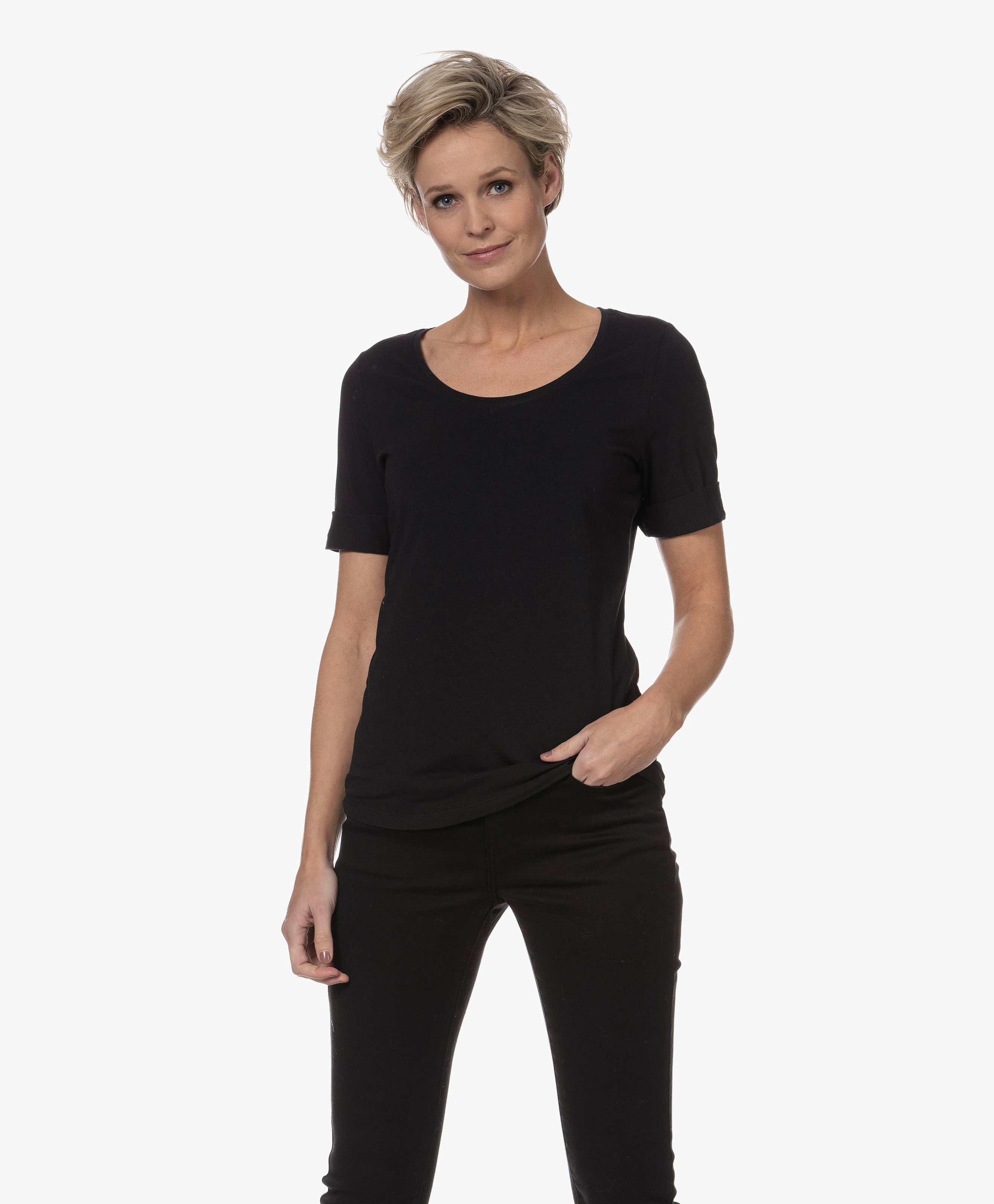 Katoenen T-shirt met Ronde Hals