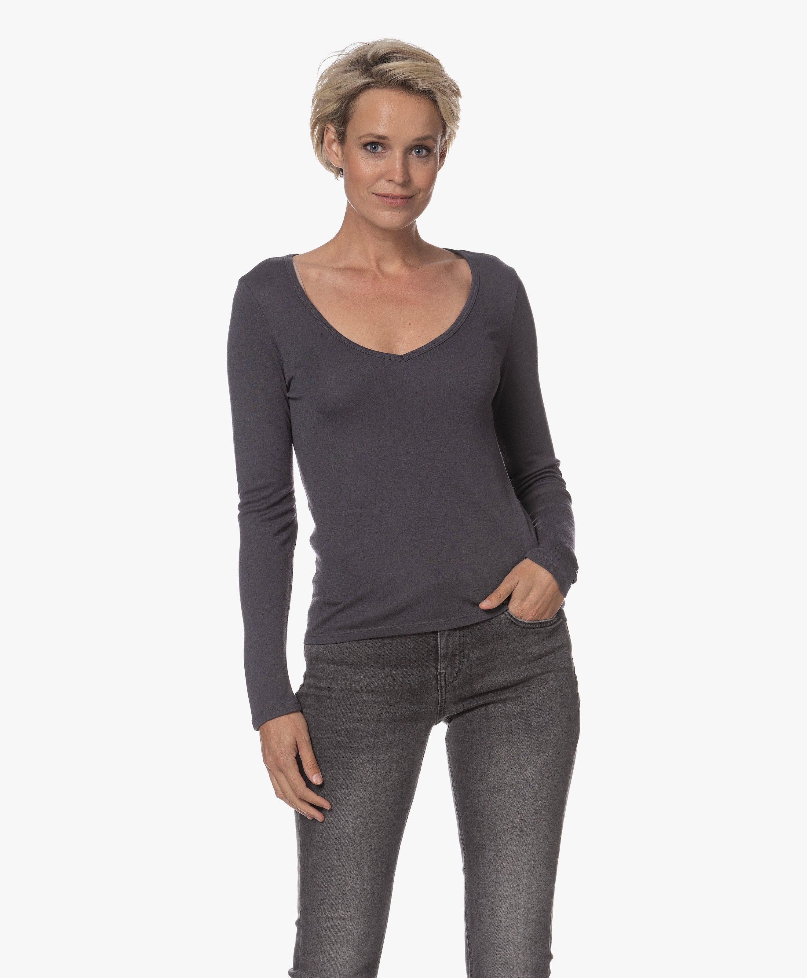 V-hals Cashmere Longsleeve