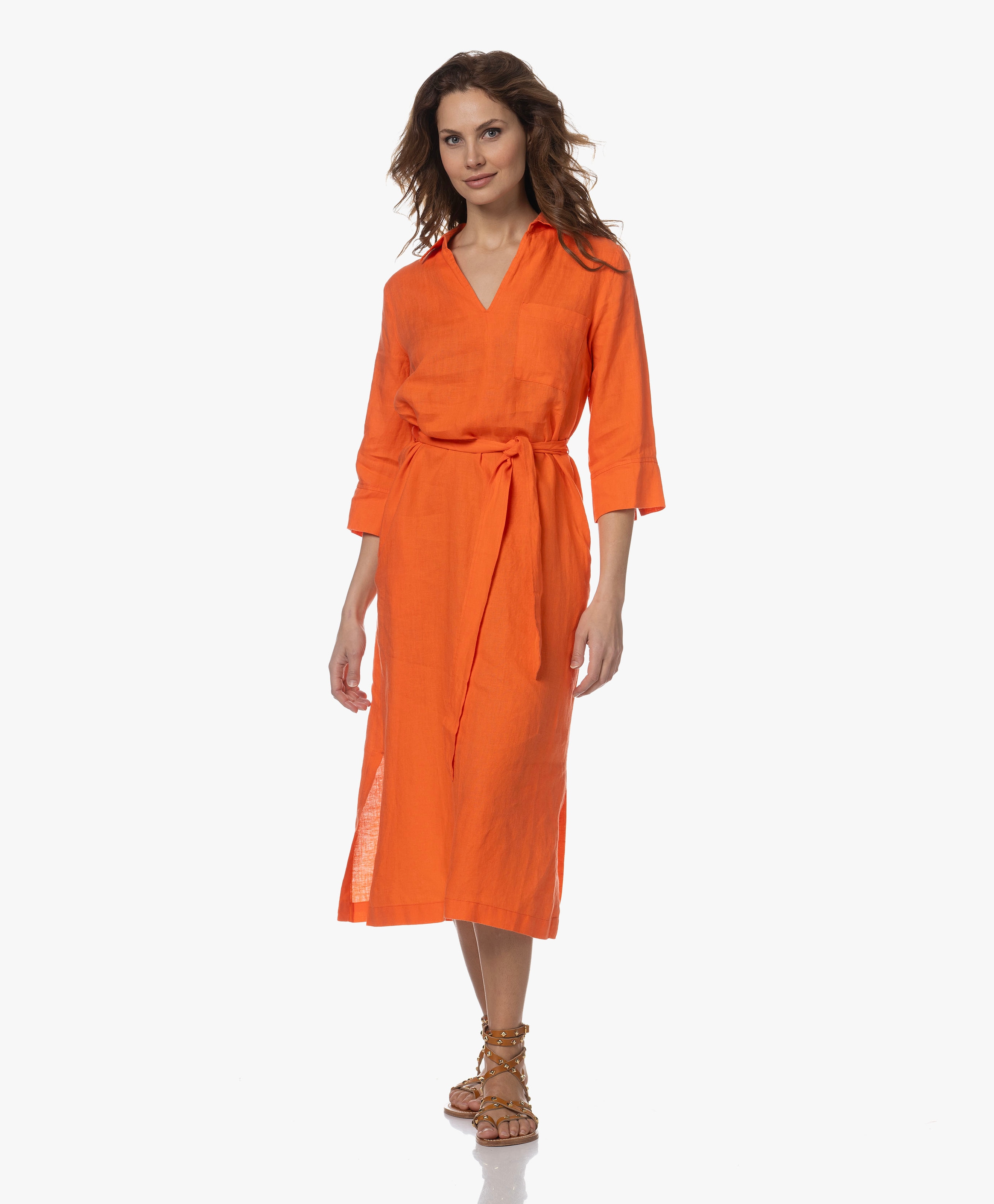 Lian Linnen Midi Jurk