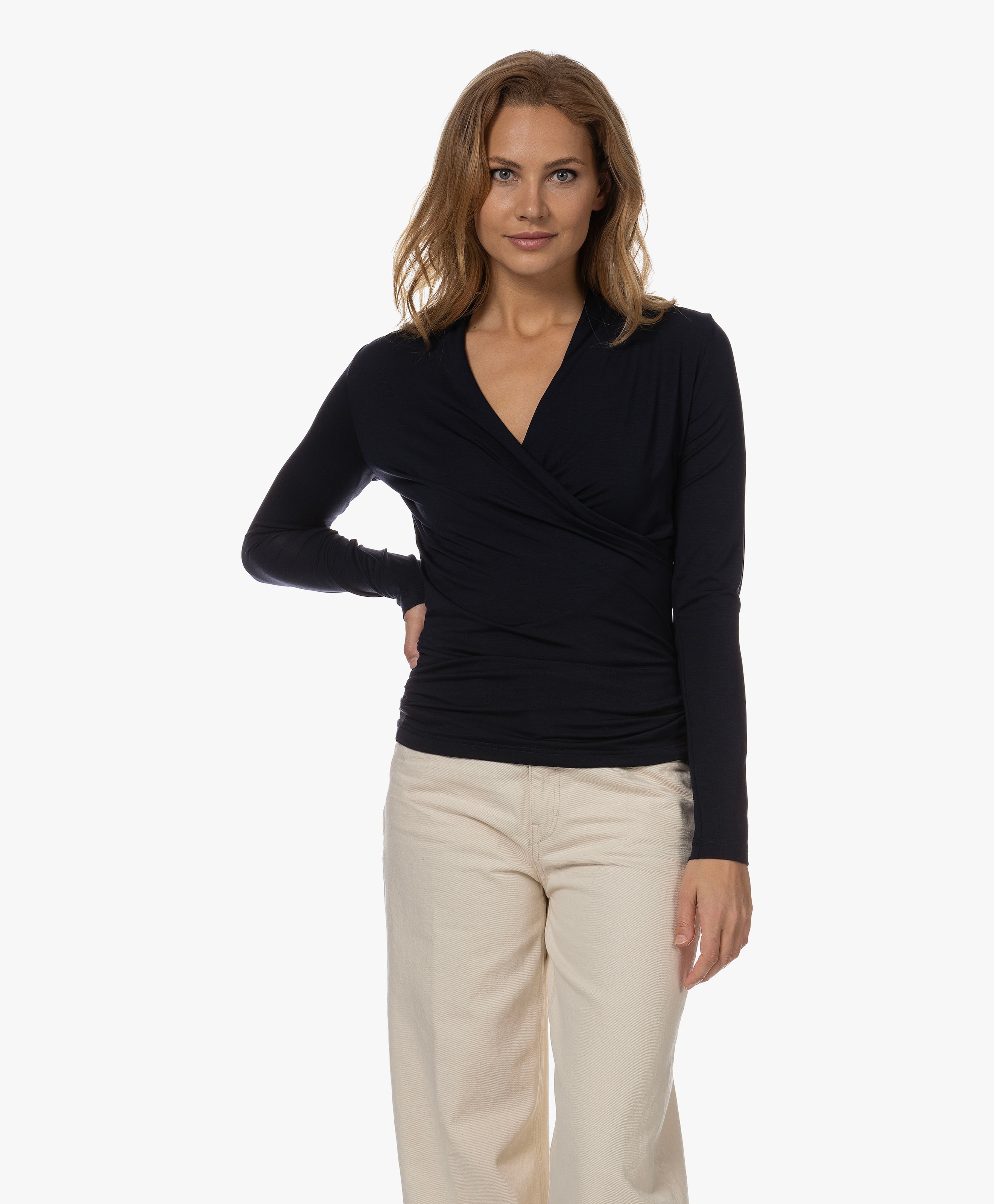 Lyocell Jersey Overslag T-shirt