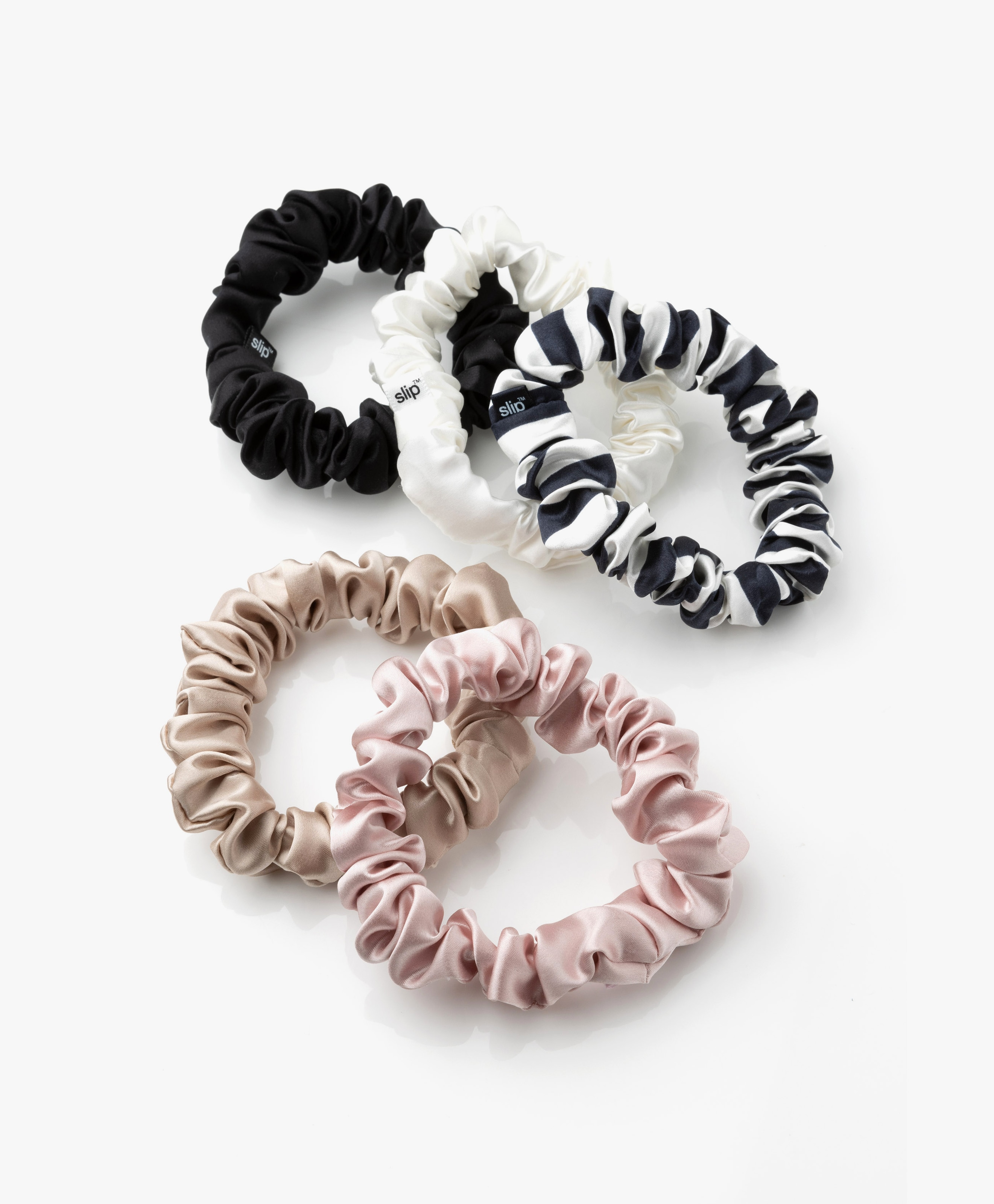 5-pack Midi Zijden Scrunchies