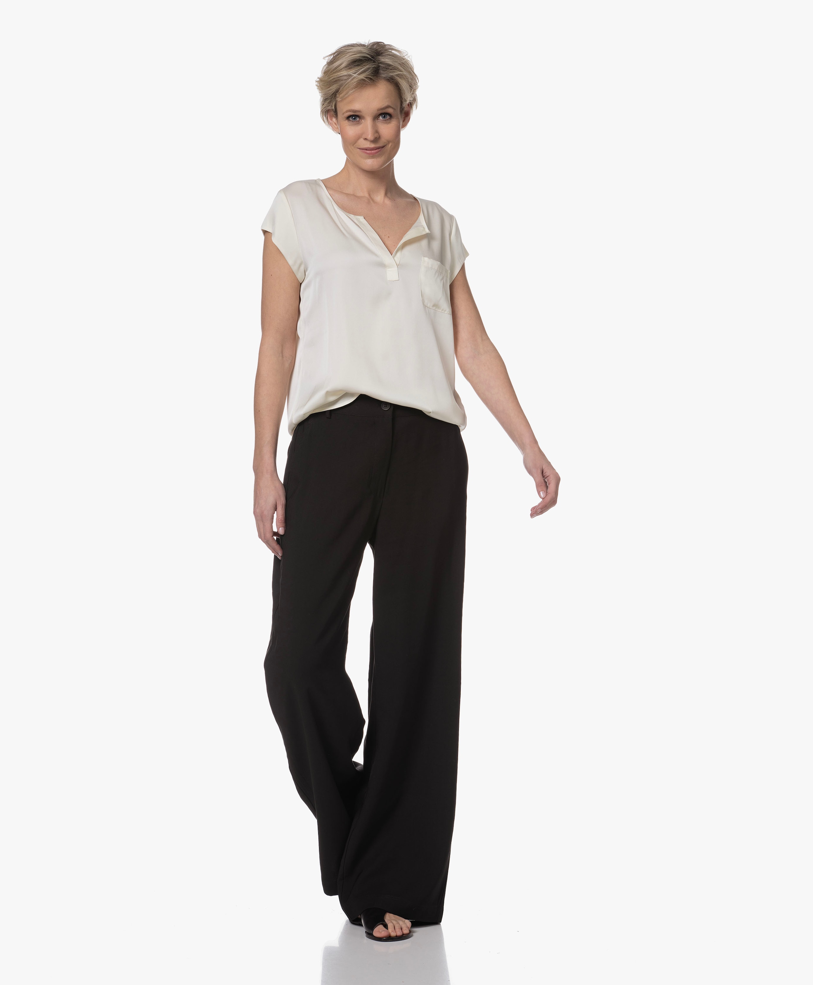 Zijden Blouse met Kapmouwen