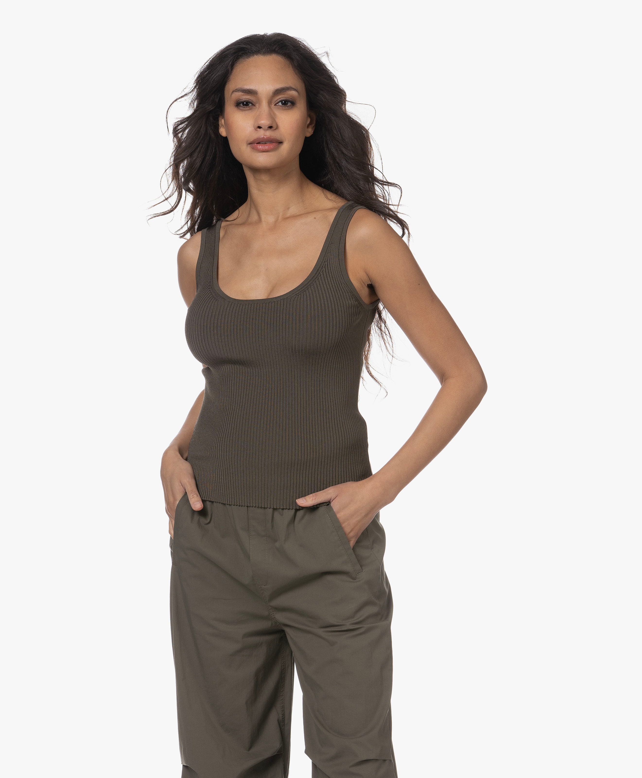 Defny Rib U-hals Tanktop