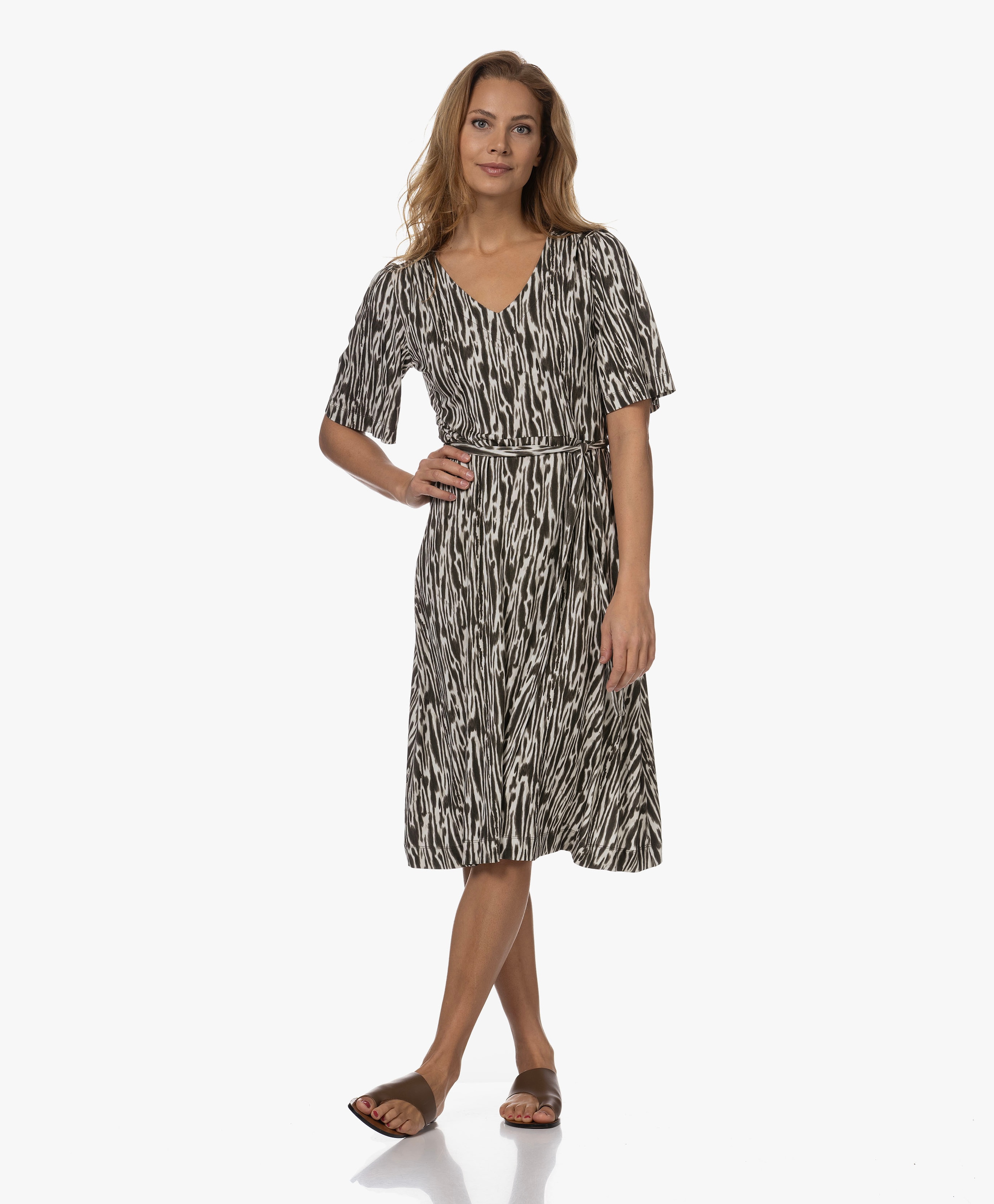 Dress Short Sleeve Animal Print Jersey