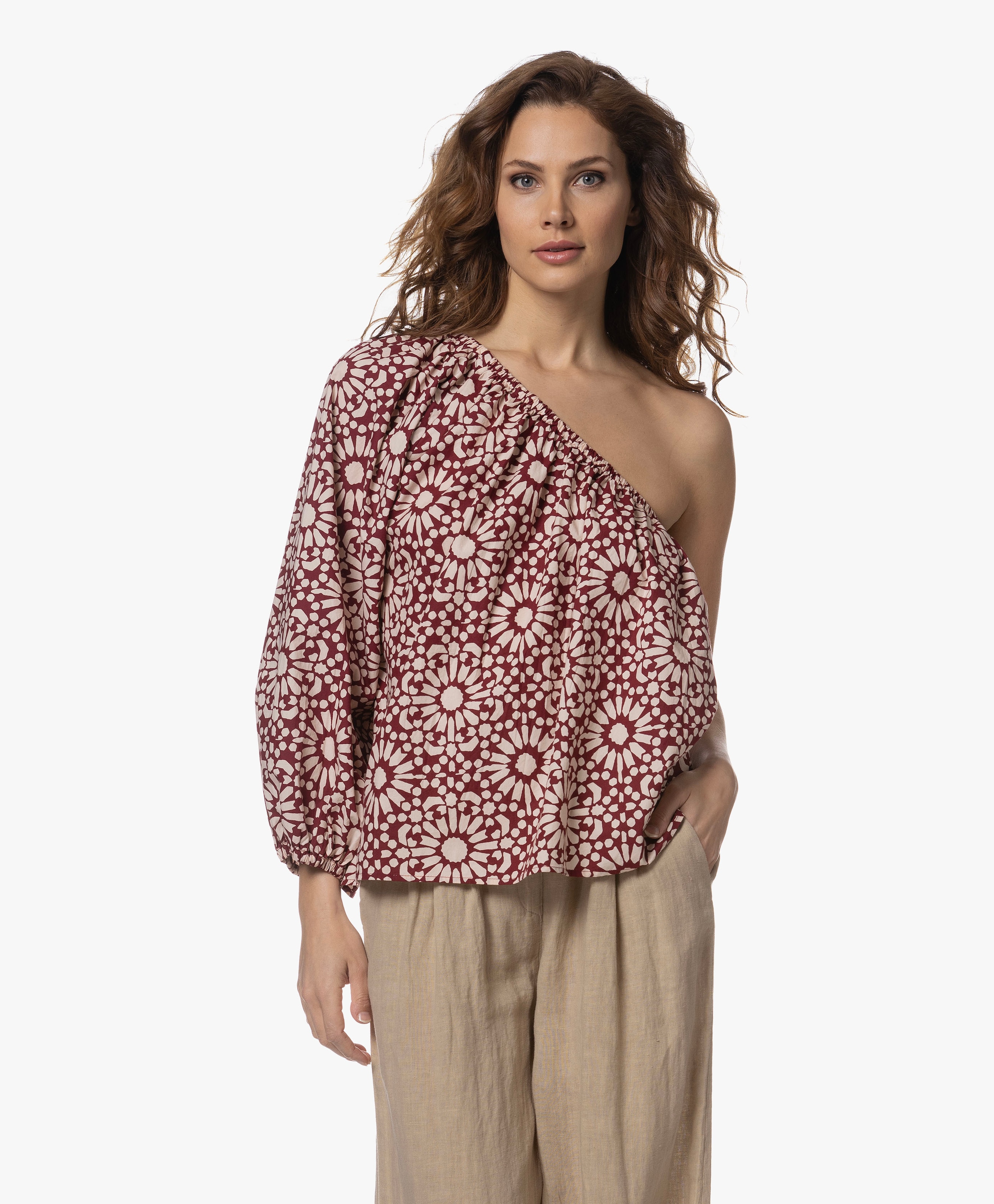 Stella Sunflower One-Shoulder Blouse