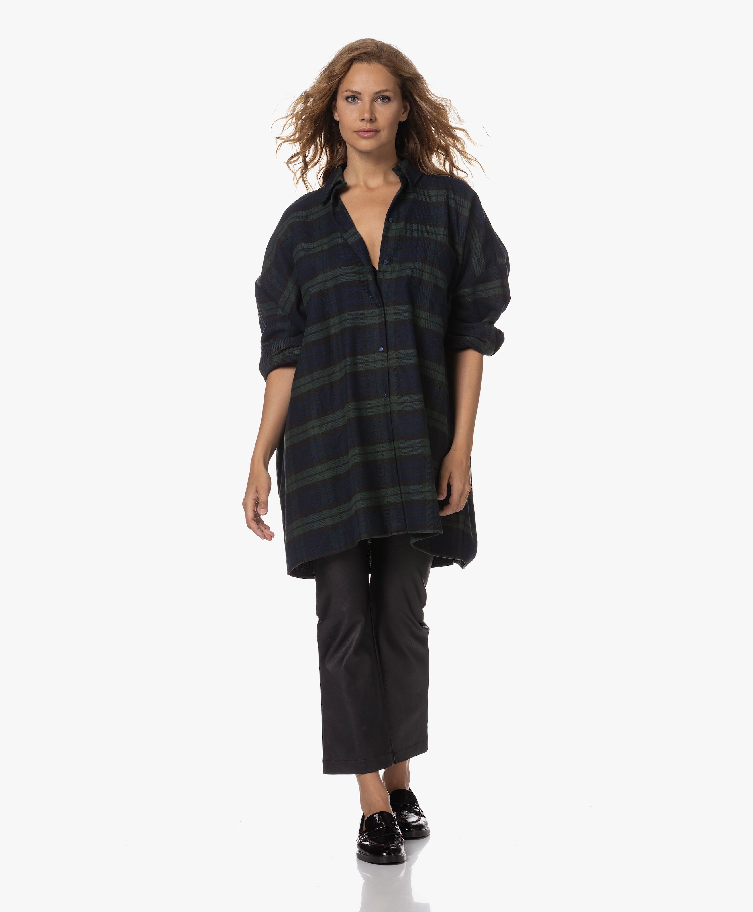 Akke Oversized Check Blouse