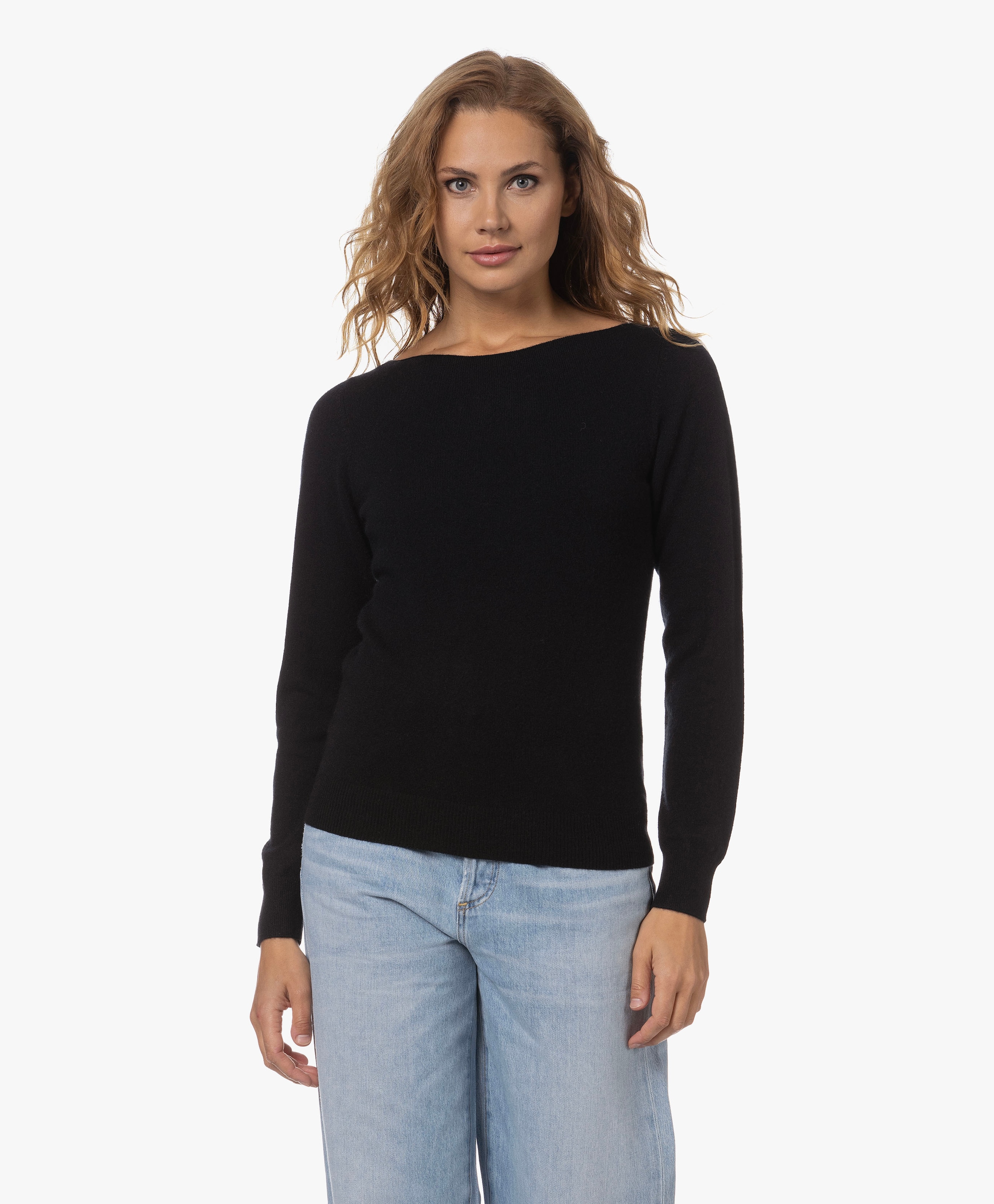 Organic Cashmere Boat Neck Sweater