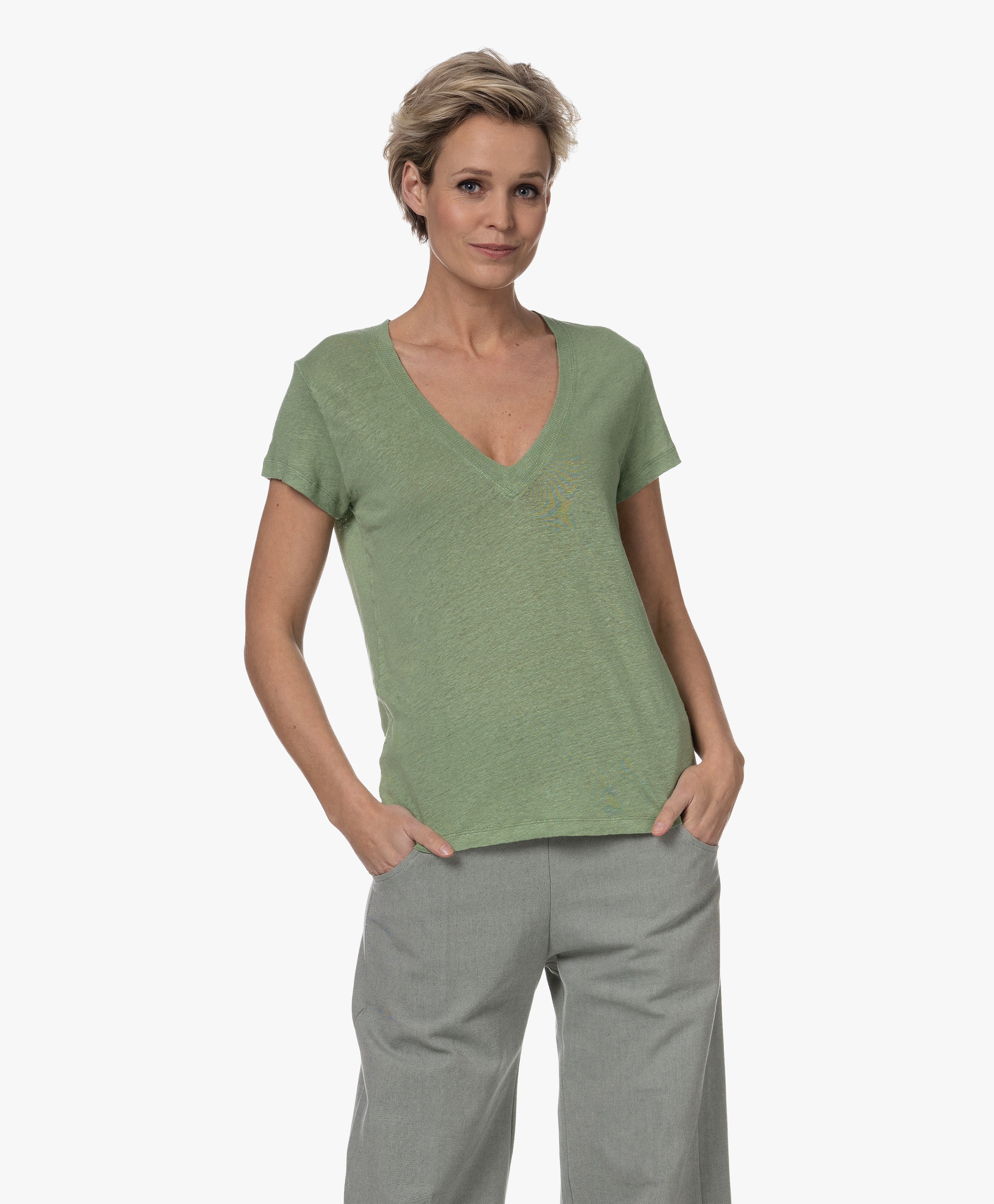 Rodeo Linnen V-hals T-shirt
