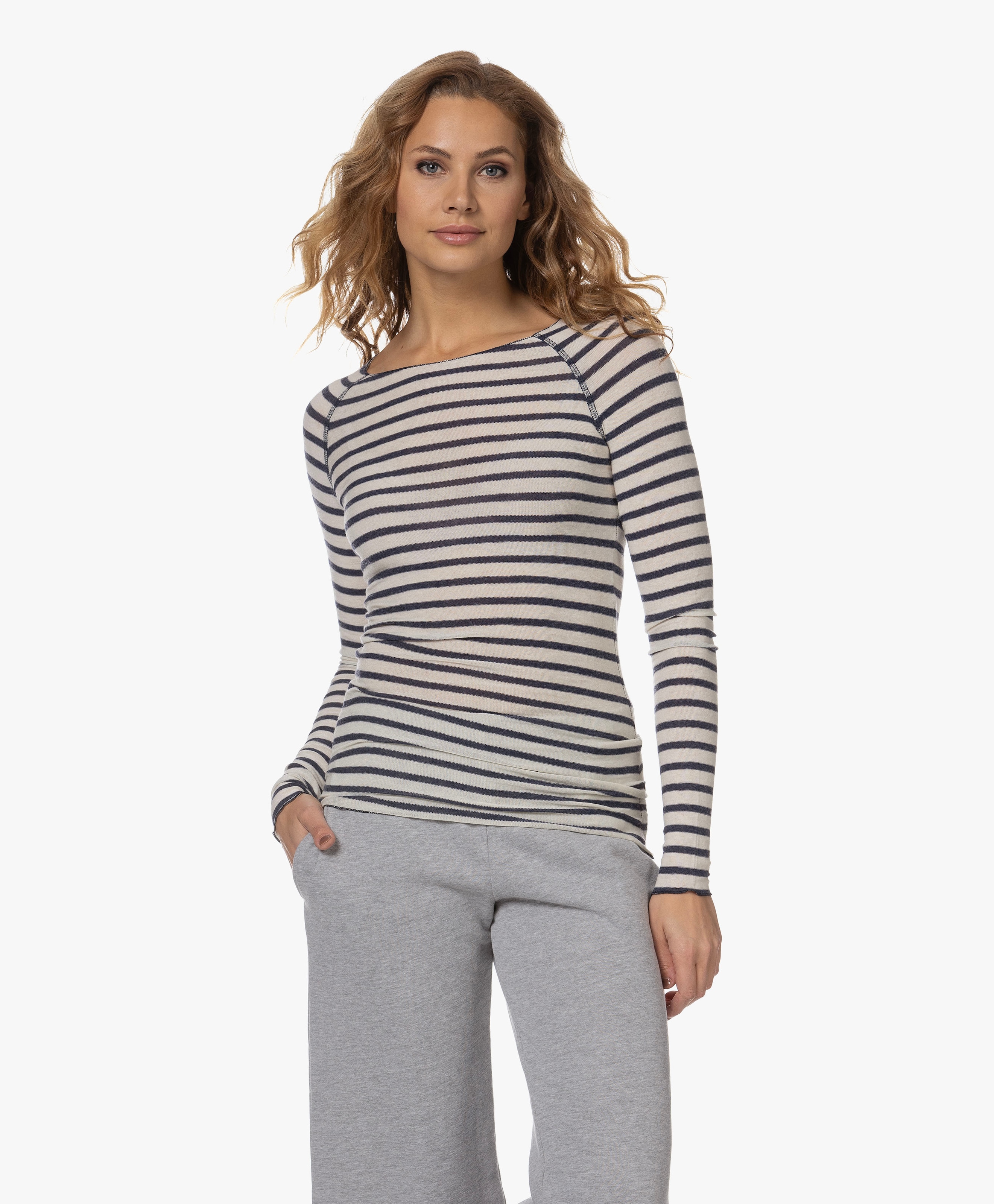 Amalie Gestreepte Boothals Longsleeve