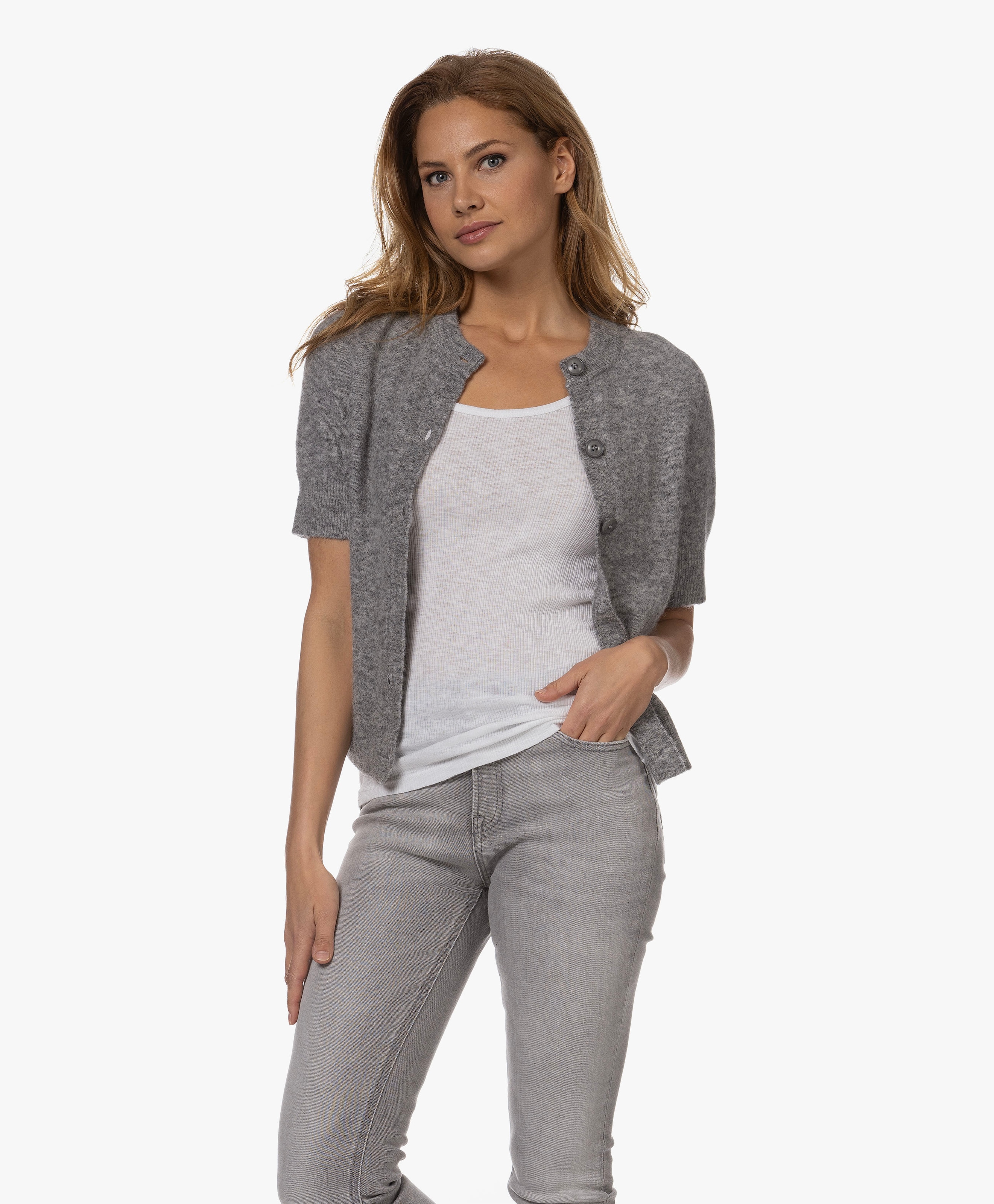 Sanoura Alpacamix Vest met Korte Mouw