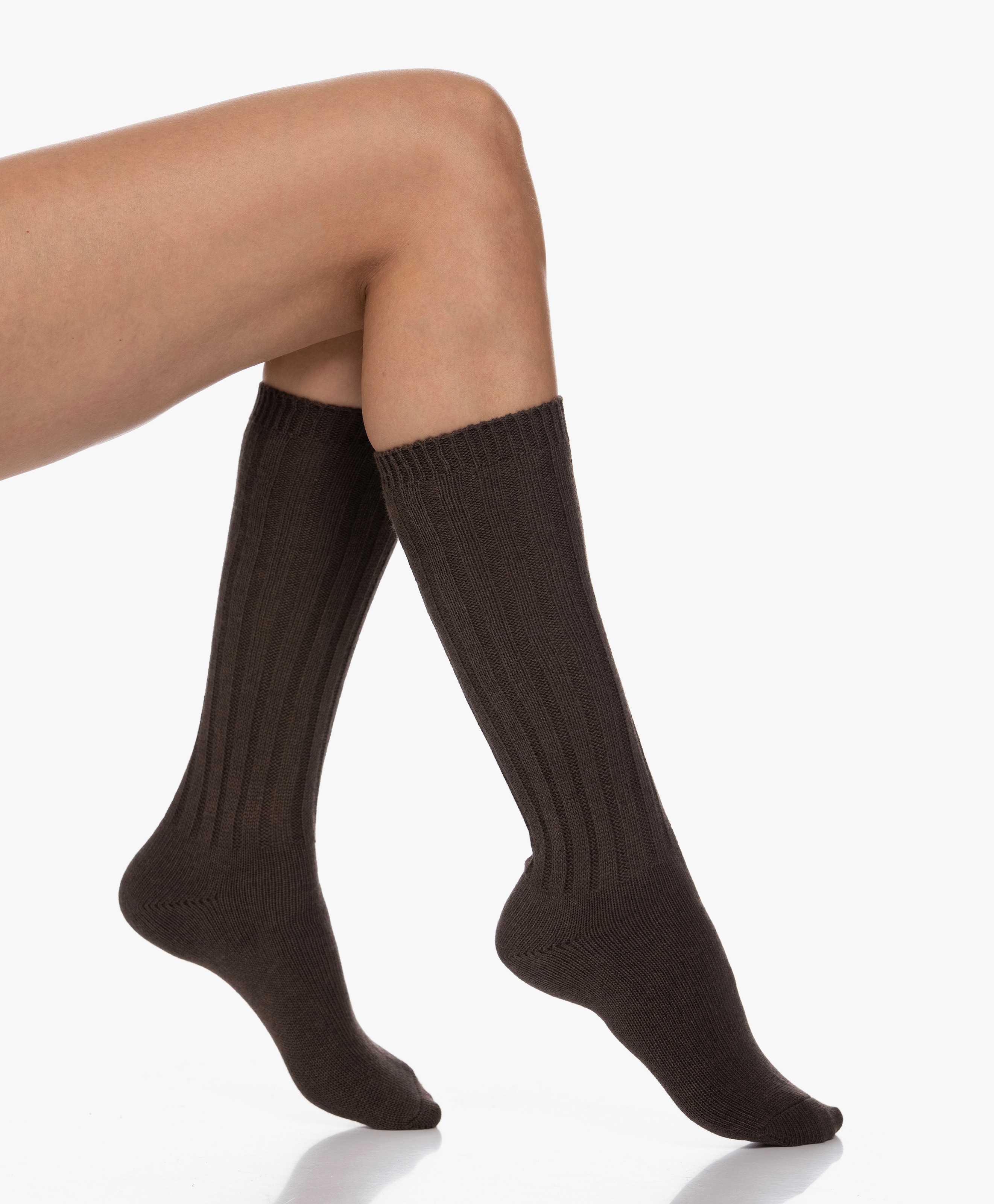 Slouch Rib Knitted Cotton-Cashmere Socks