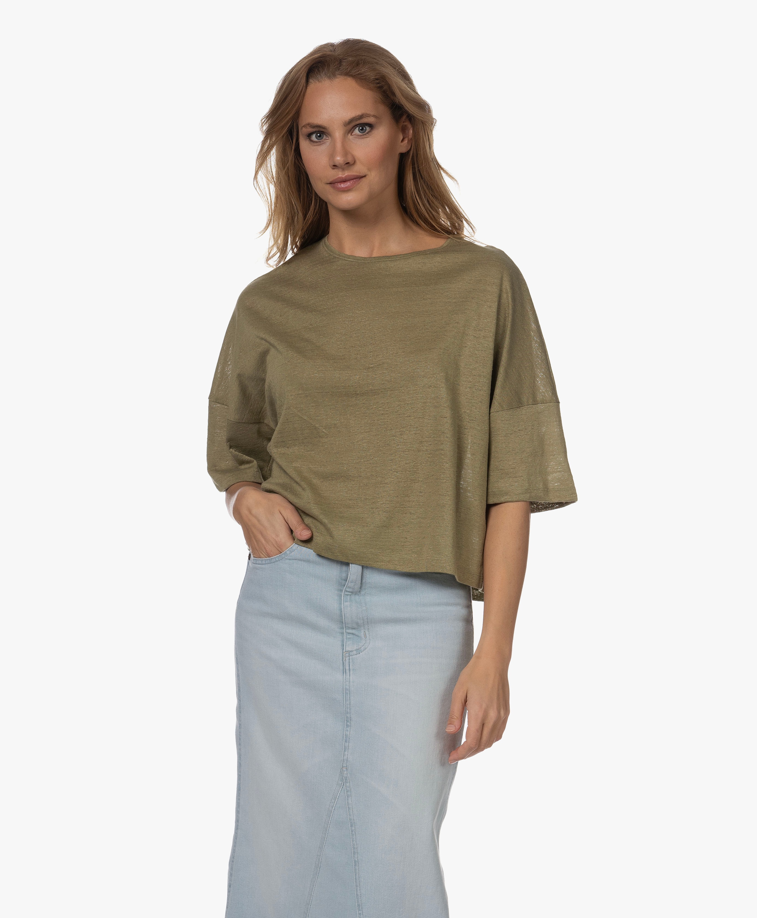 Kusia Boxy Linnen T-shirt