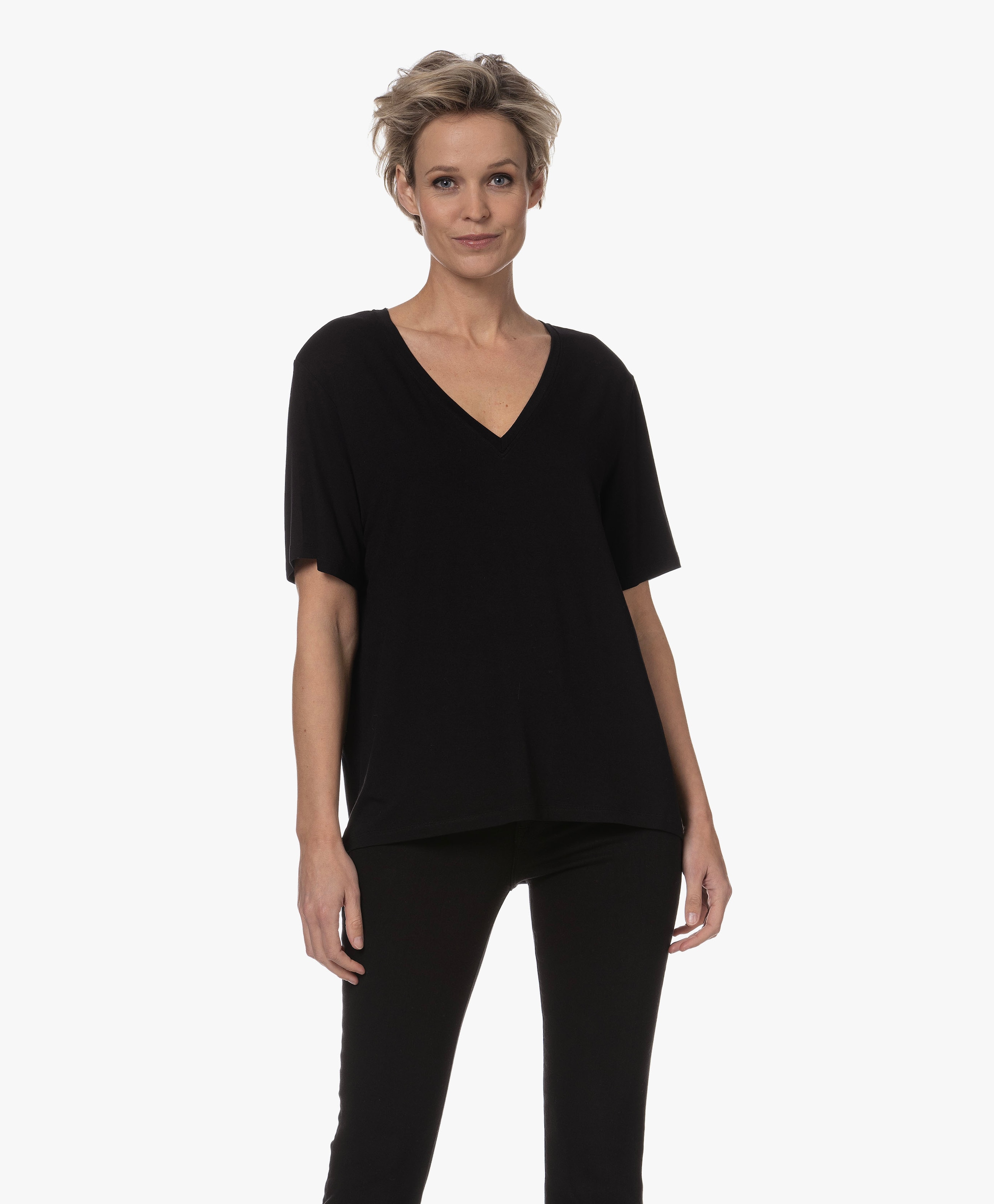 Deluxe T-shirt met V-hals