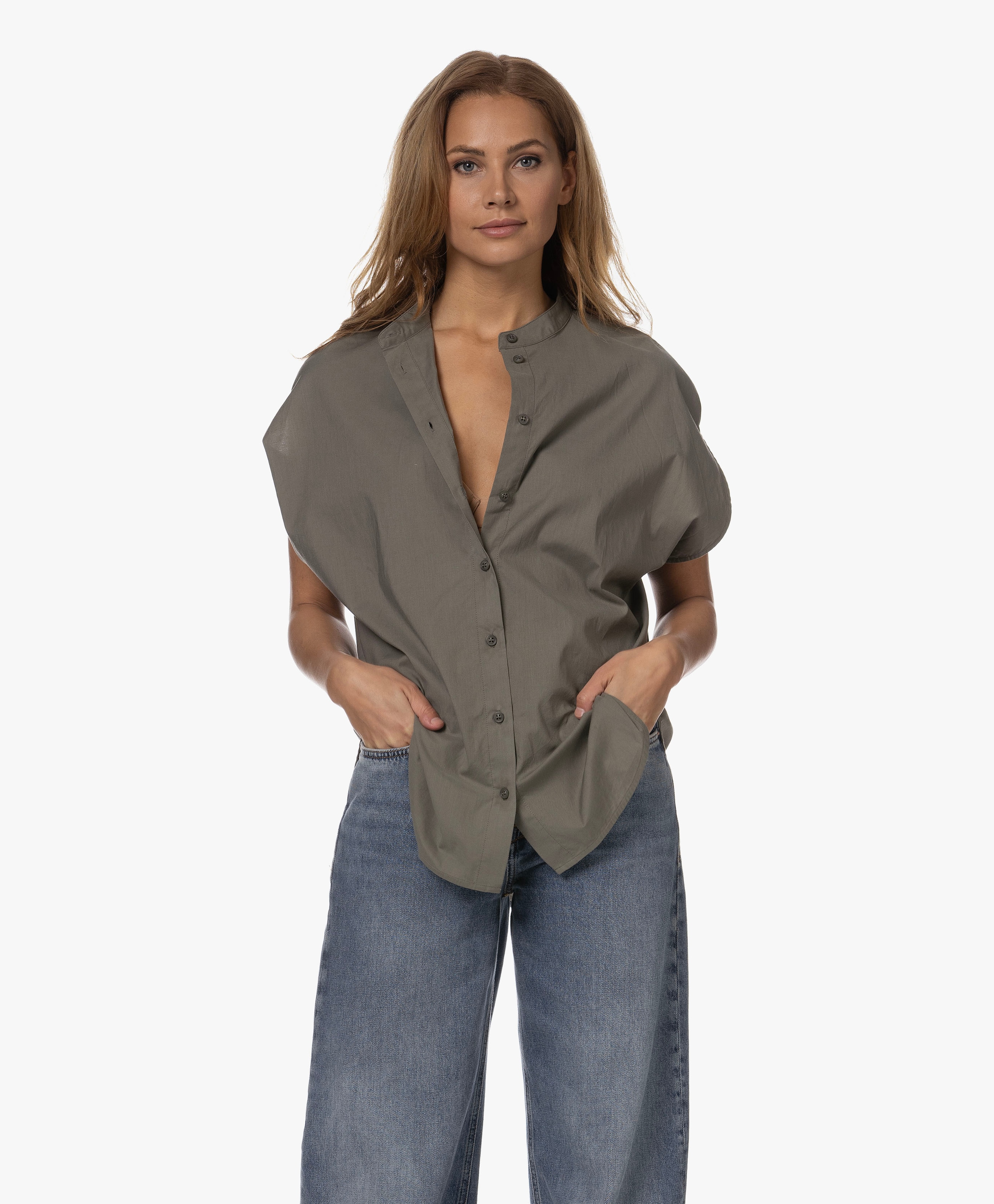 Oversized Tomiko Blouse met Korte Mouwen